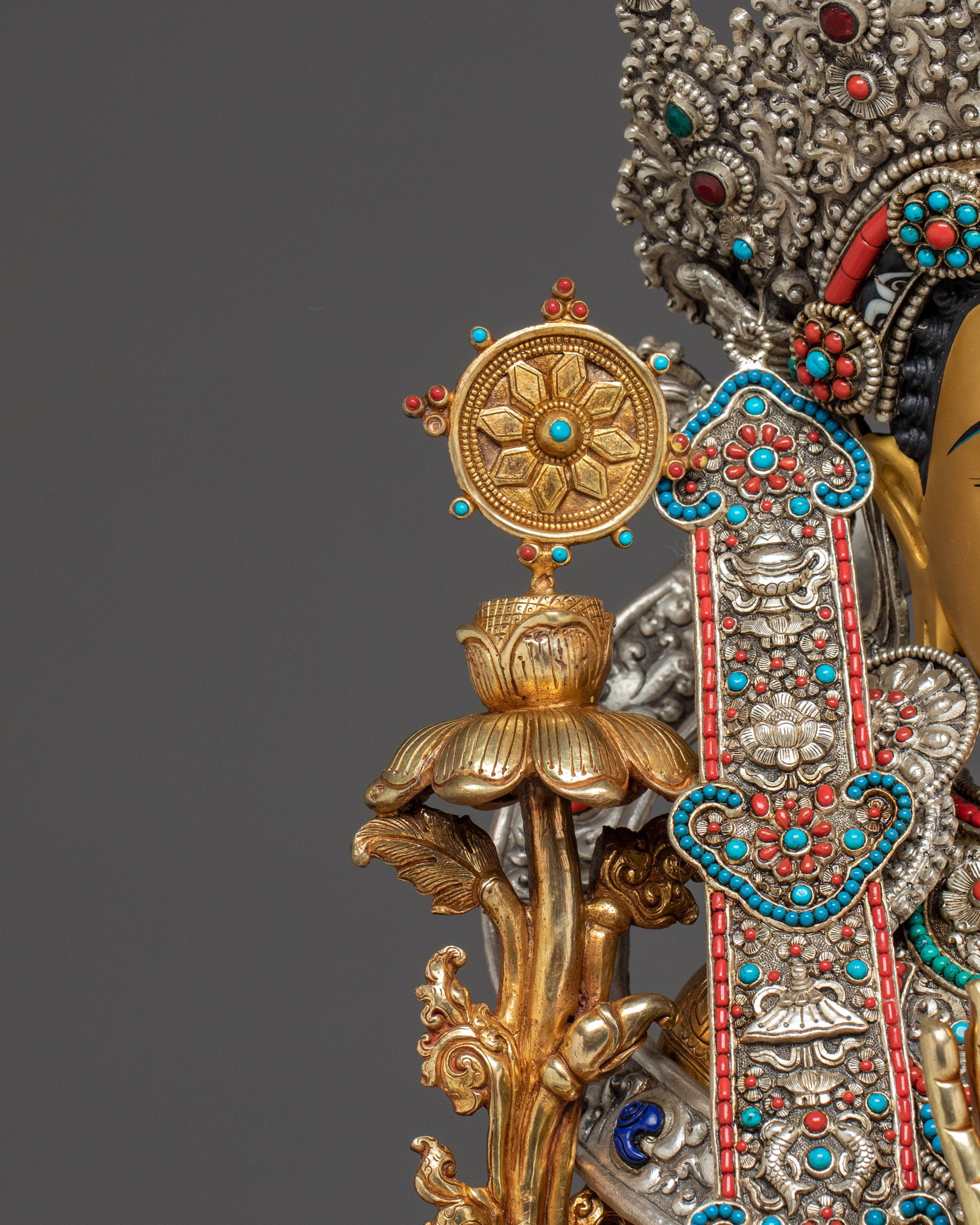 Majestic Maitreya Buddha Statue with Throne