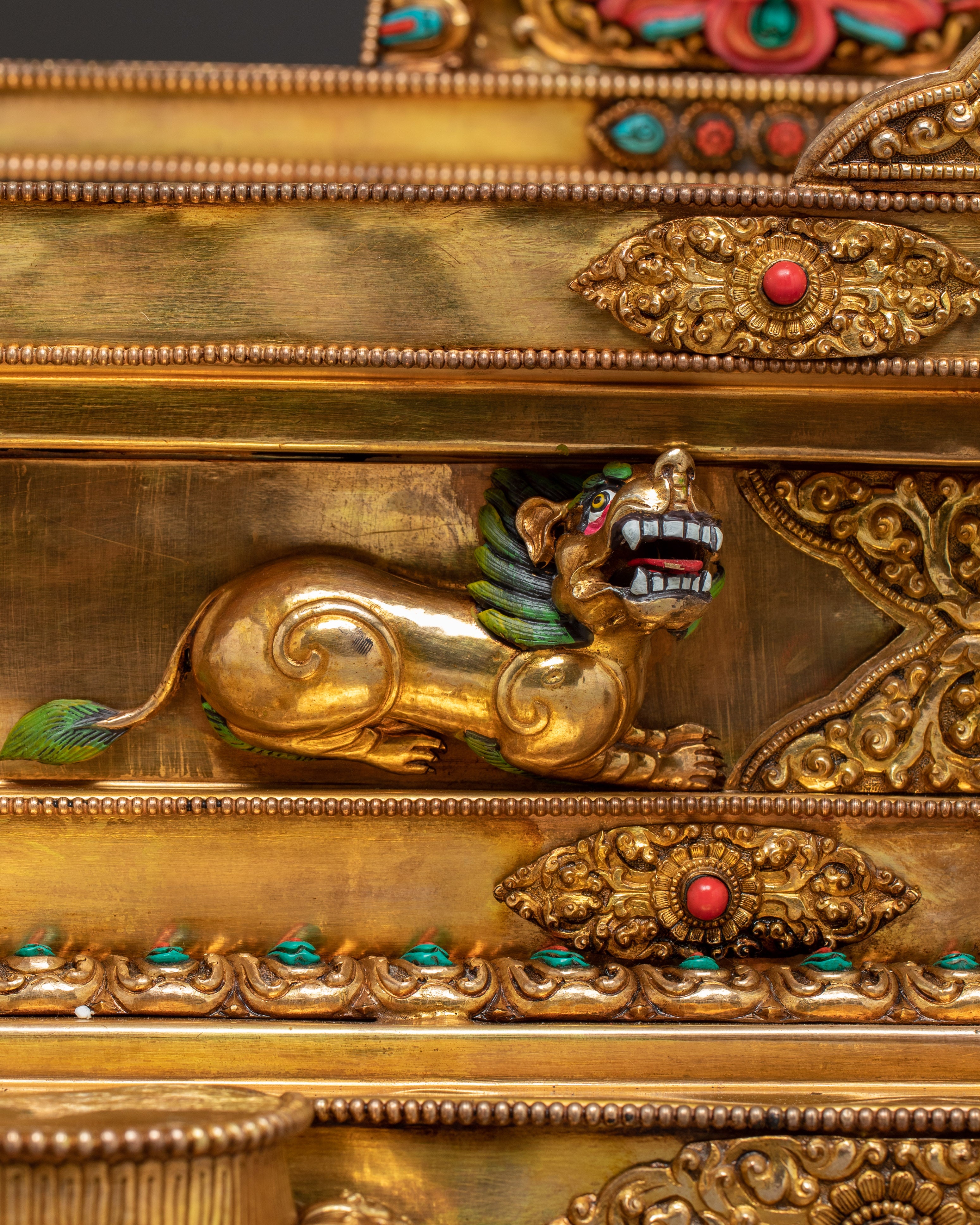 Majestic Maitreya Buddha Statue with Throne