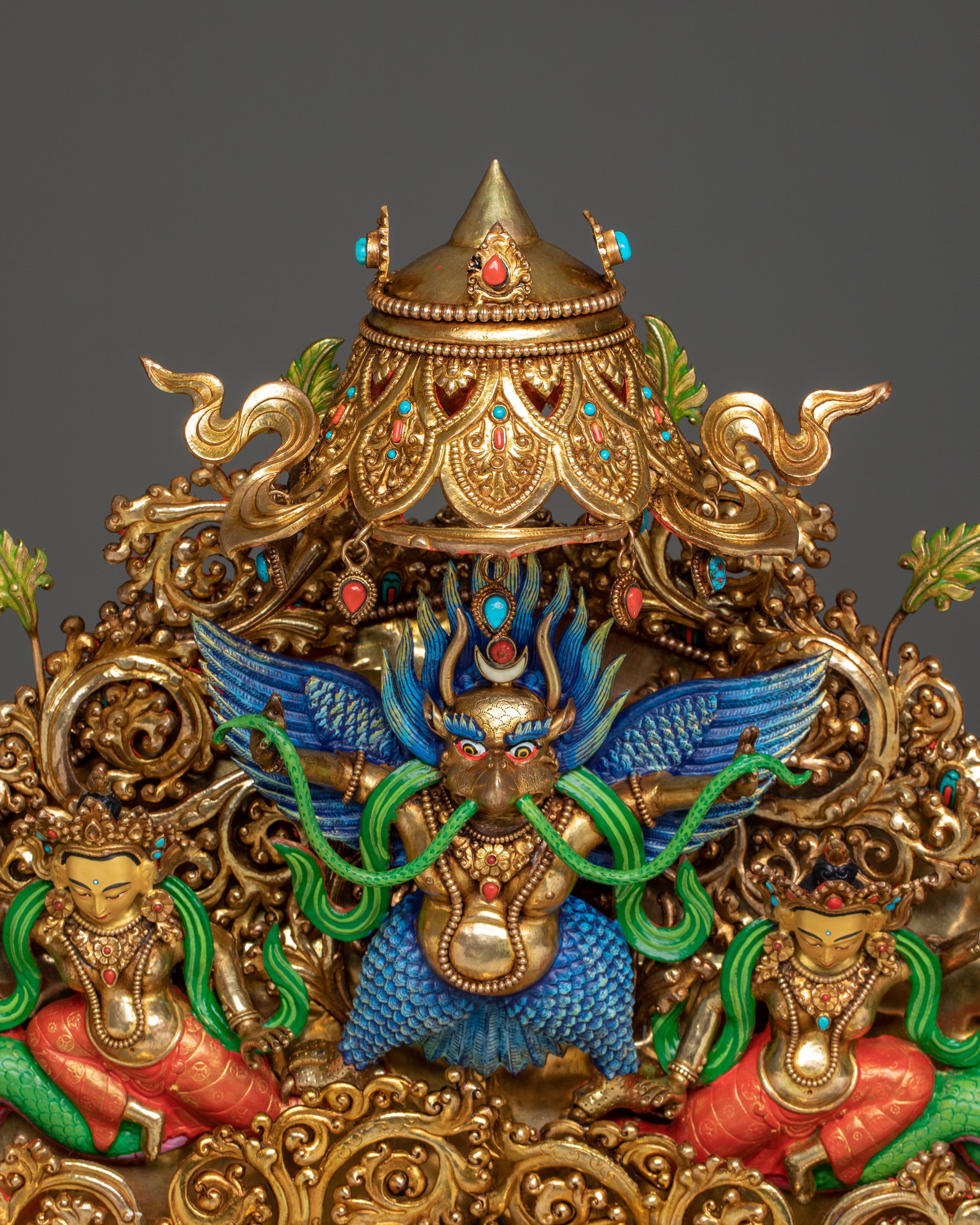 Majestic Maitreya Buddha Statue with Throne