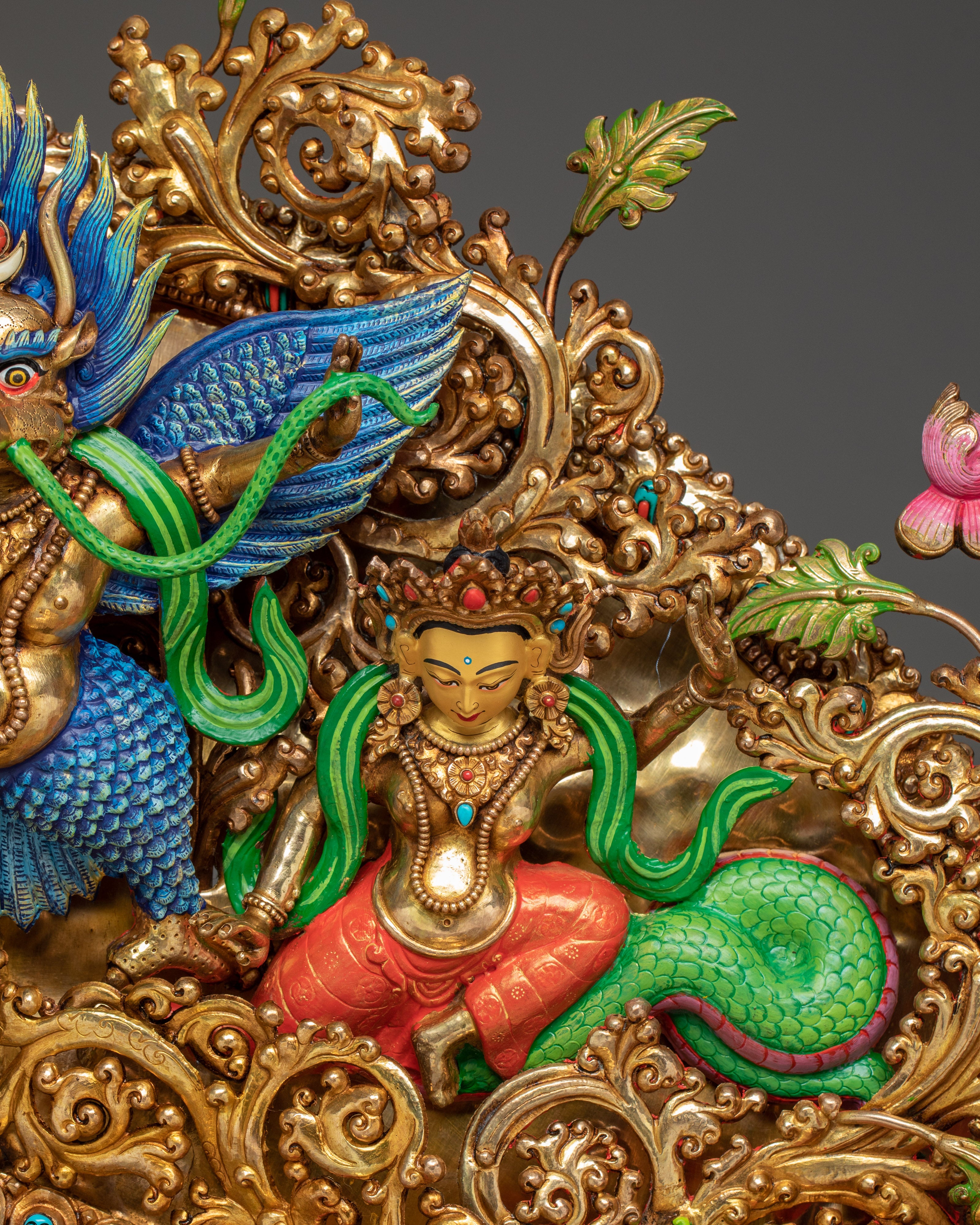 Majestic Maitreya Buddha Statue with Throne