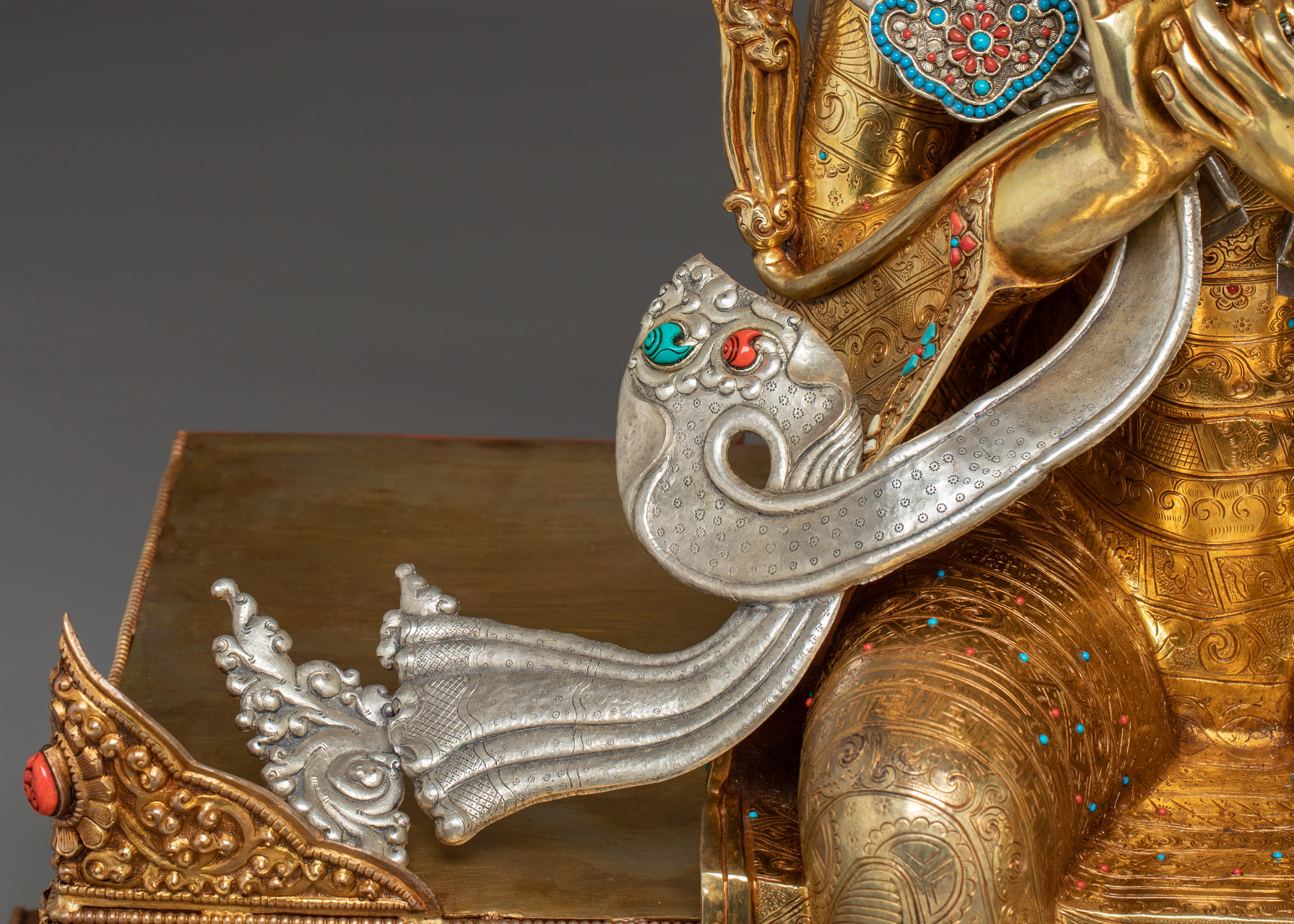 Majestic Maitreya Buddha Statue with Throne