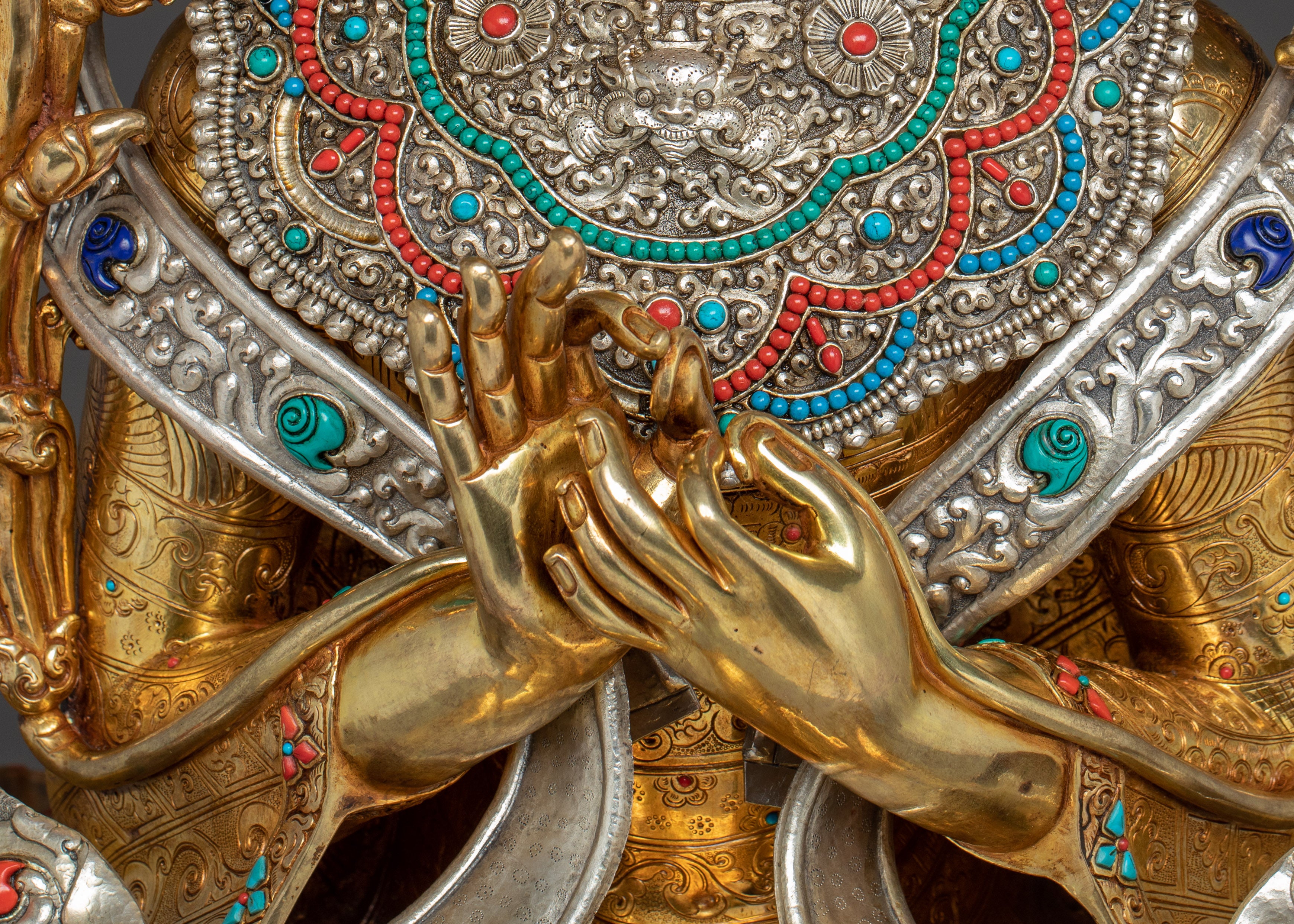 Majestic Maitreya Buddha Statue with Throne