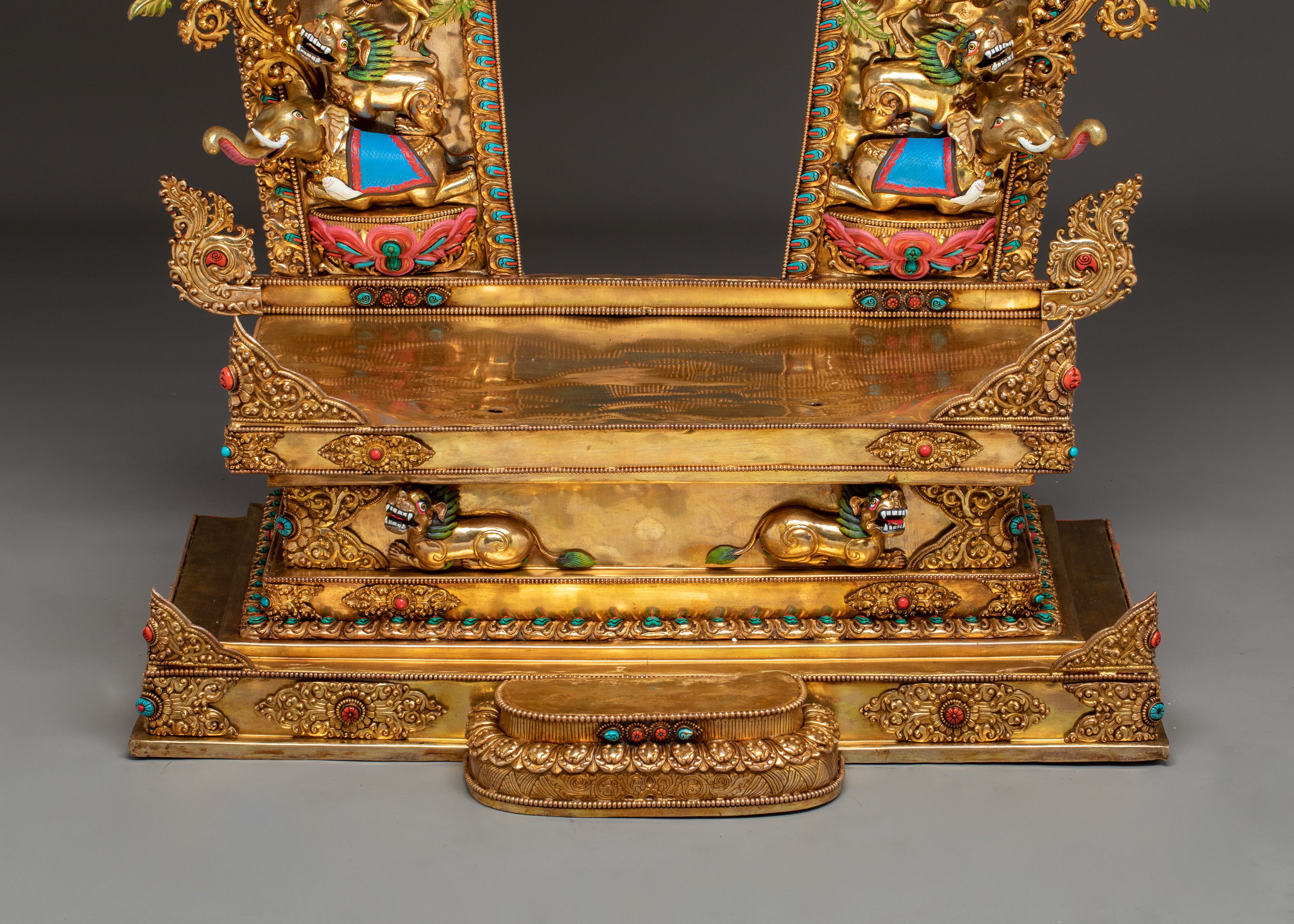 Majestic Maitreya Buddha Statue with Throne