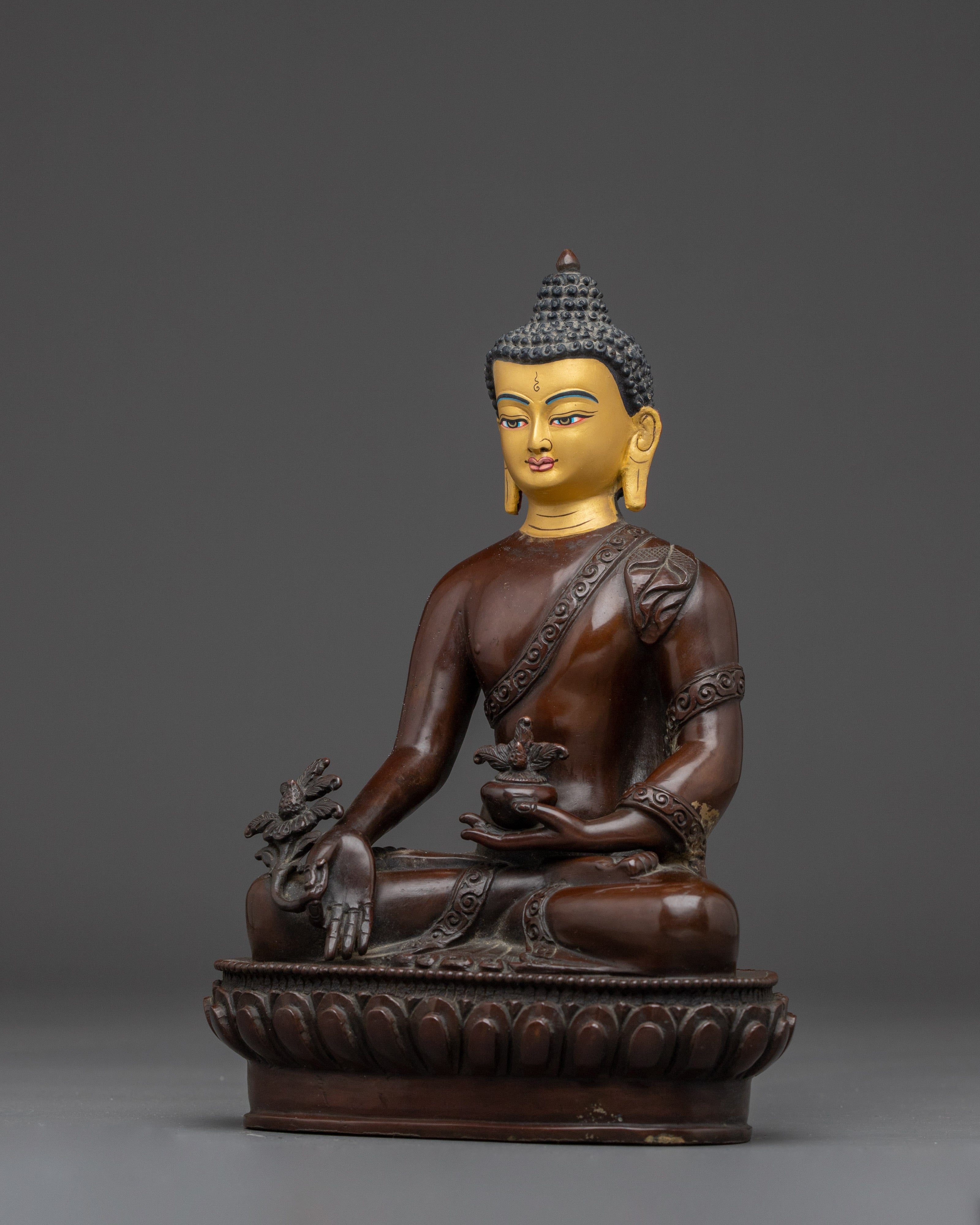 Supreme Healer Bhaisajyaguru Art | Medicine Buddha Oxidized Statue