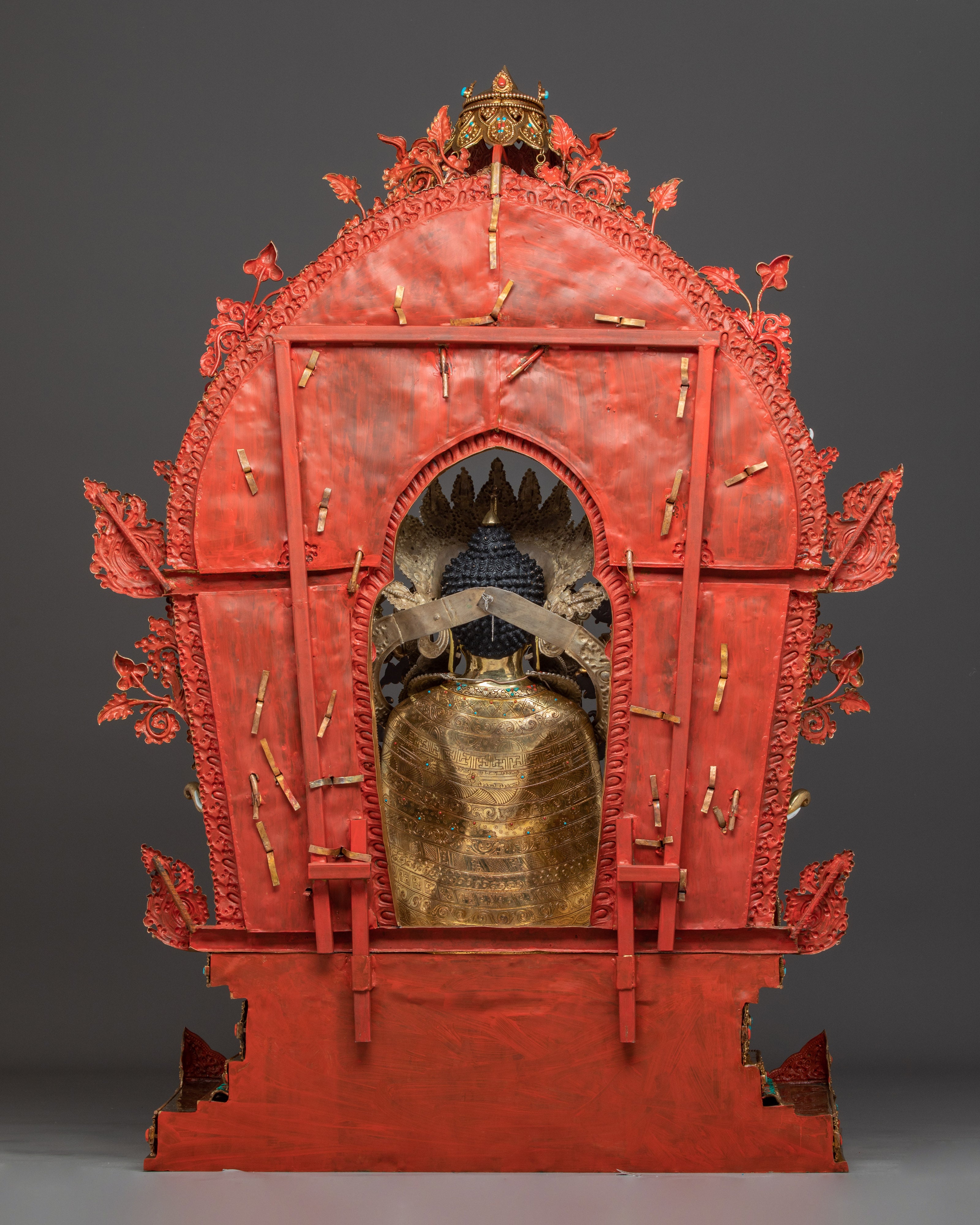 Majestic Maitreya Buddha Statue with Throne