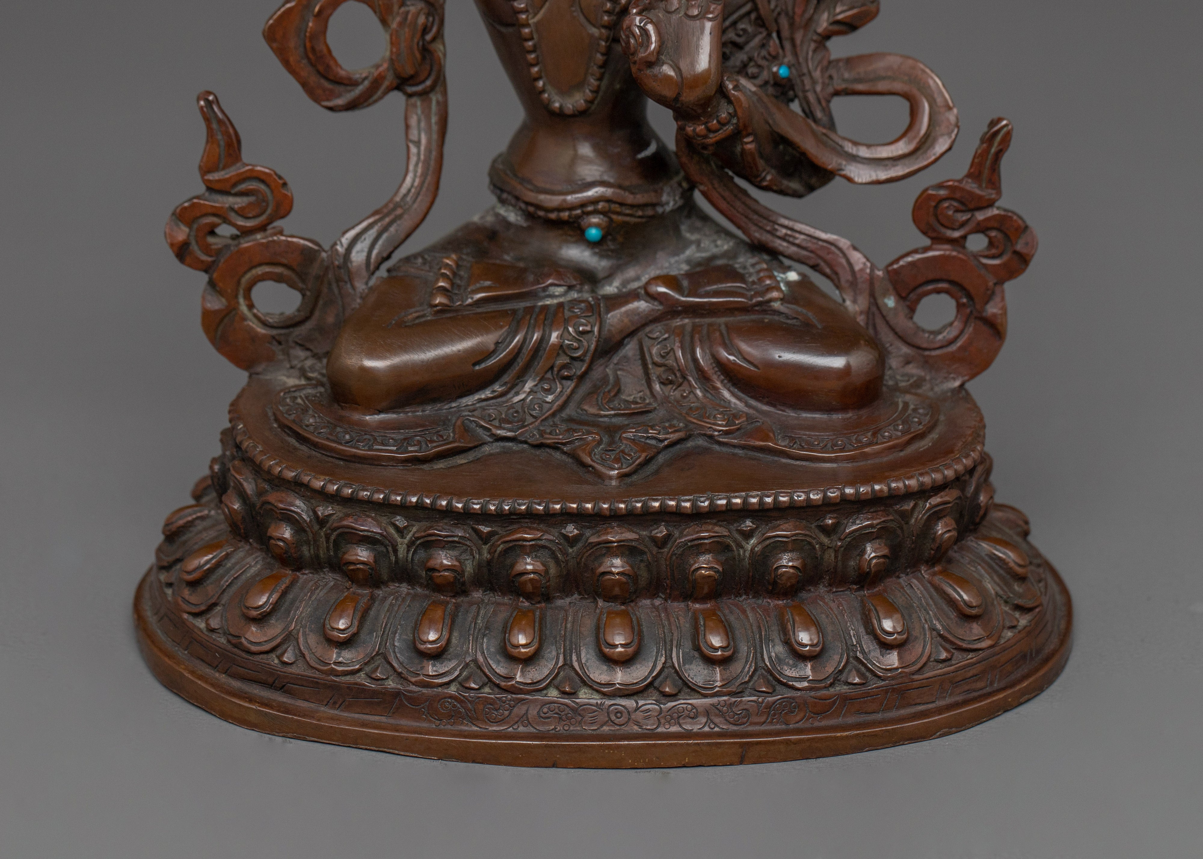 Manjushri Bodhisattva Oxidized Statue | Embodiment of Wisdom