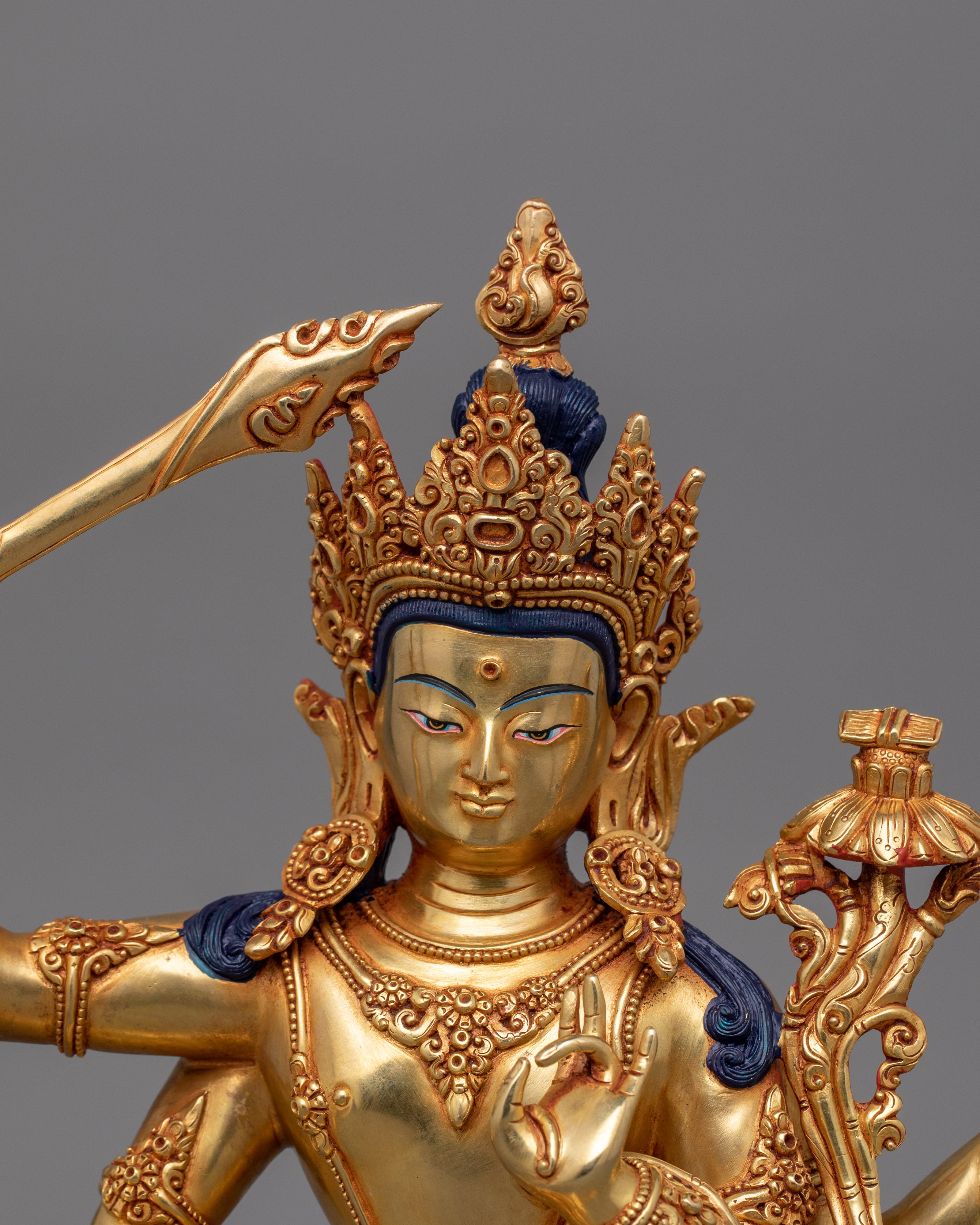 Himalayan Bodhisattva Deity Maha Manjushri Statue | Symbol of Wisdom and Knowledge