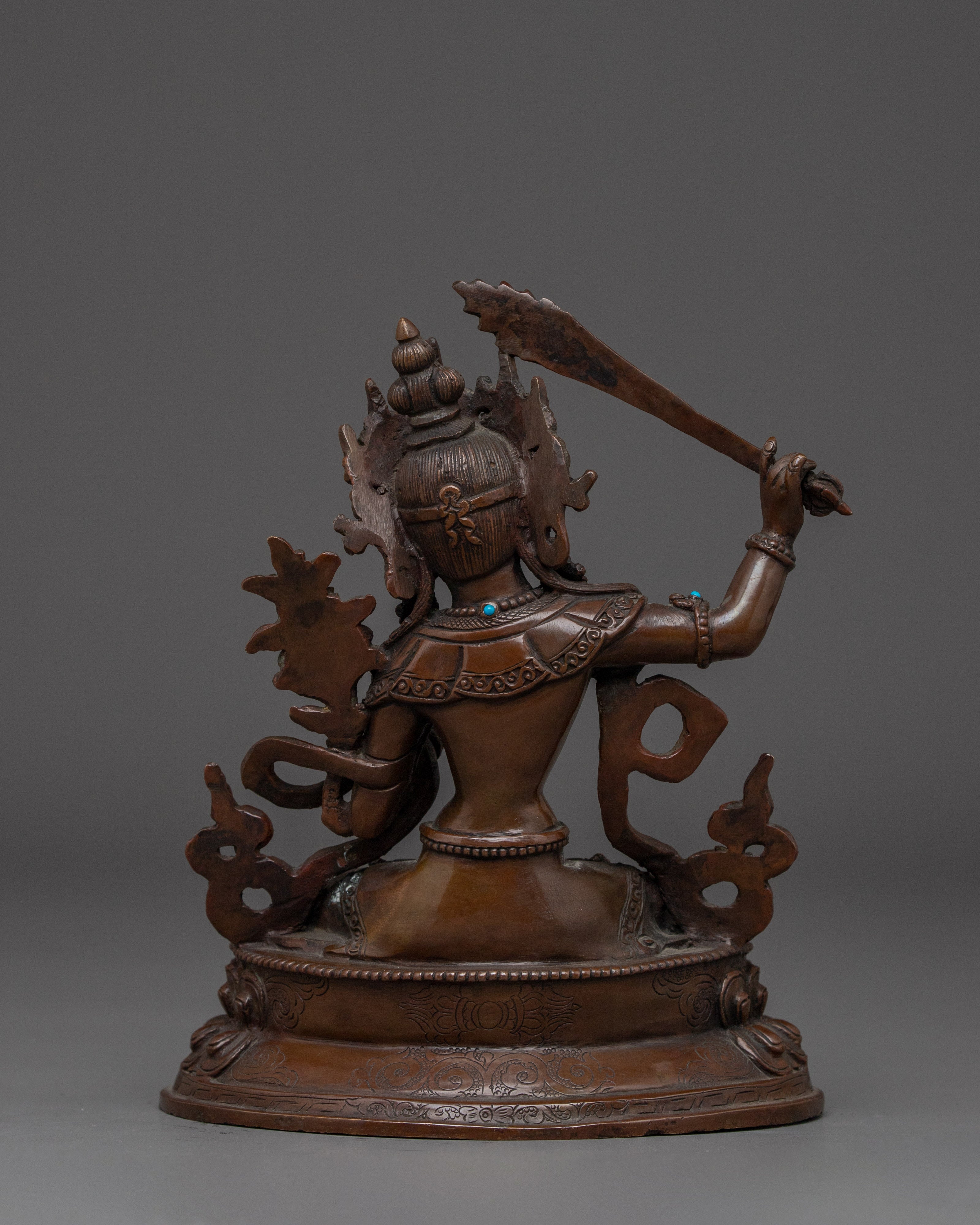Manjushri Bodhisattva Oxidized Statue | Embodiment of Wisdom