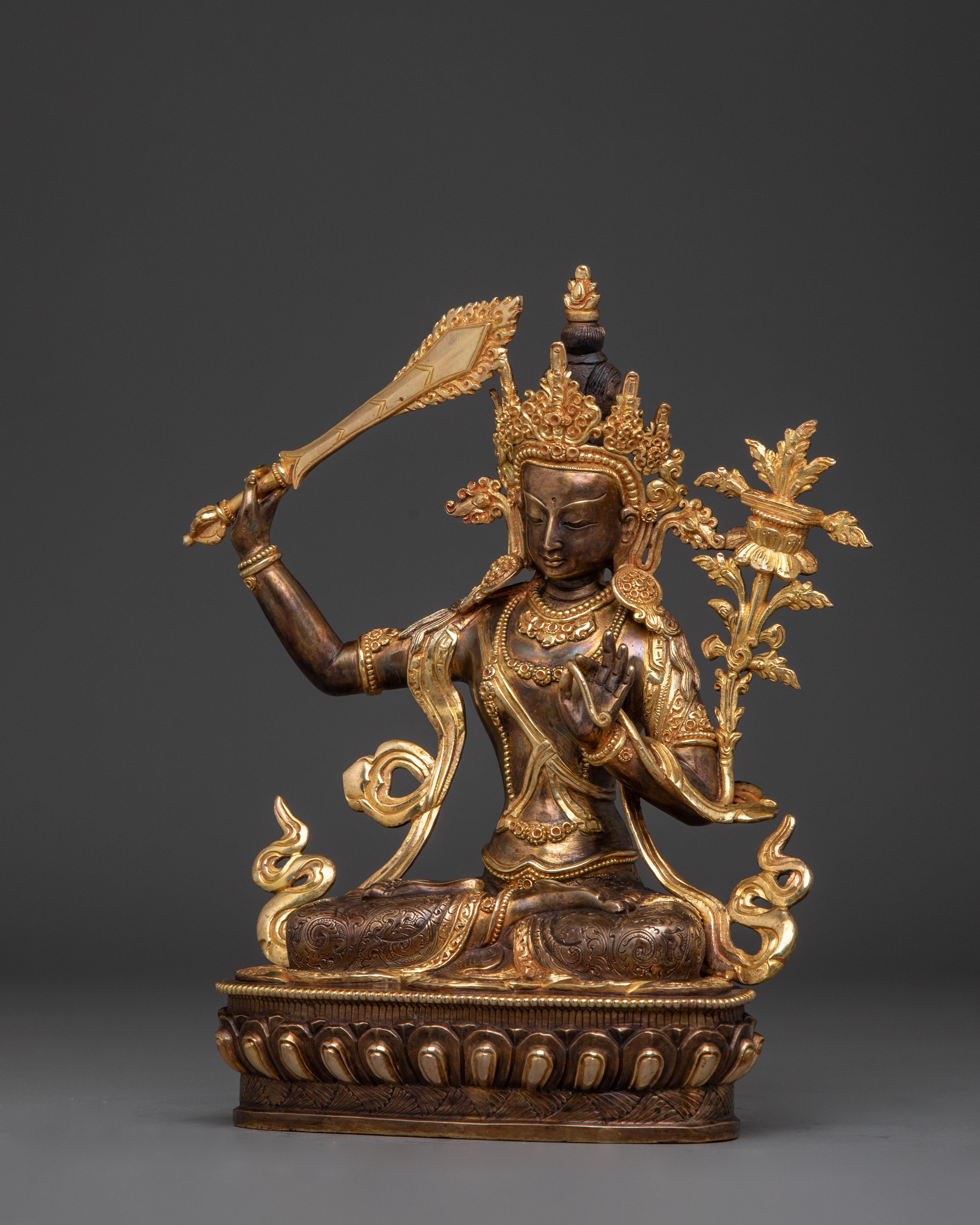 Tibetan Buddhist Icon Manjushri | Bodhisattva of Transcendent Wisdom