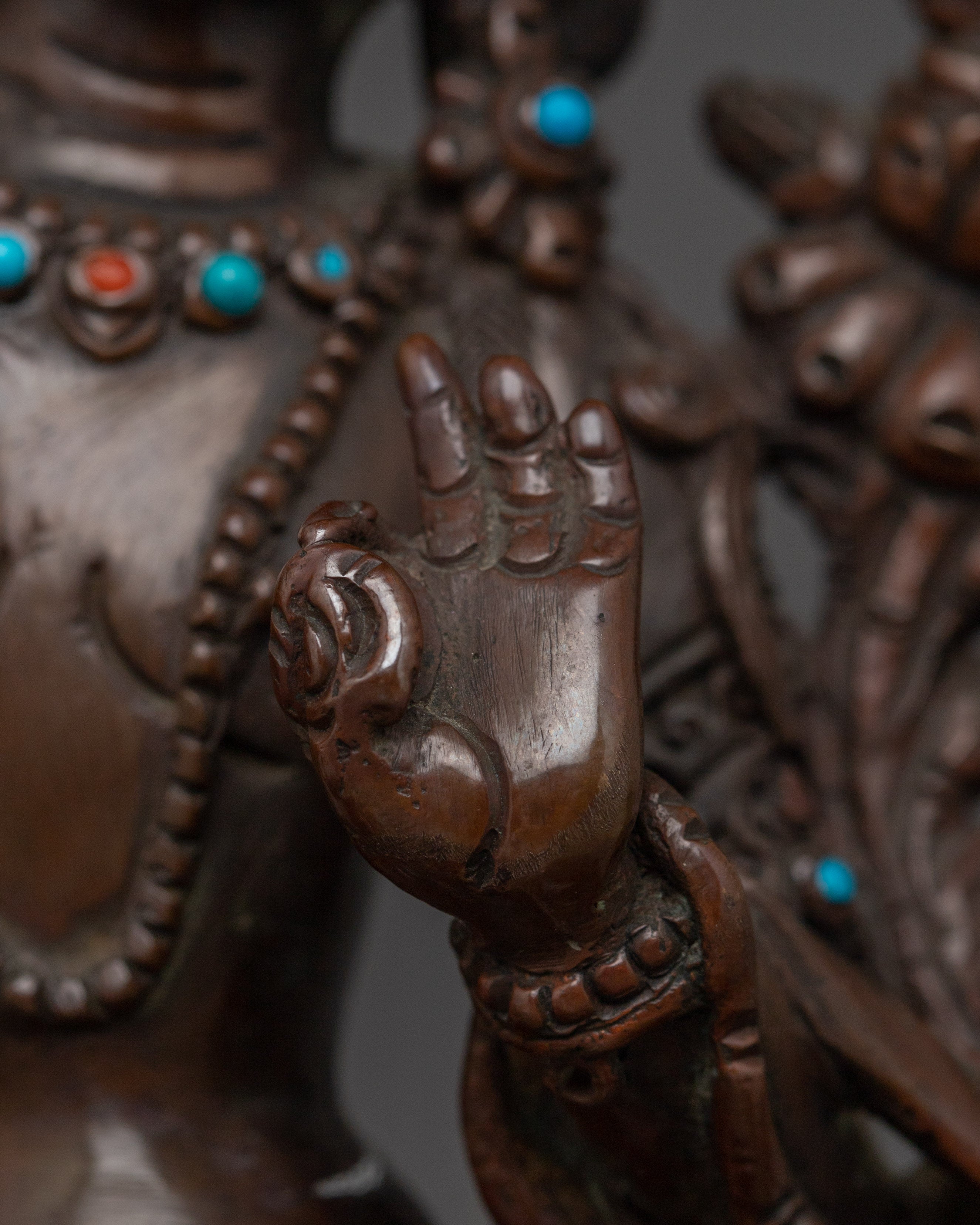Manjushri Bodhisattva Oxidized Statue | Embodiment of Wisdom