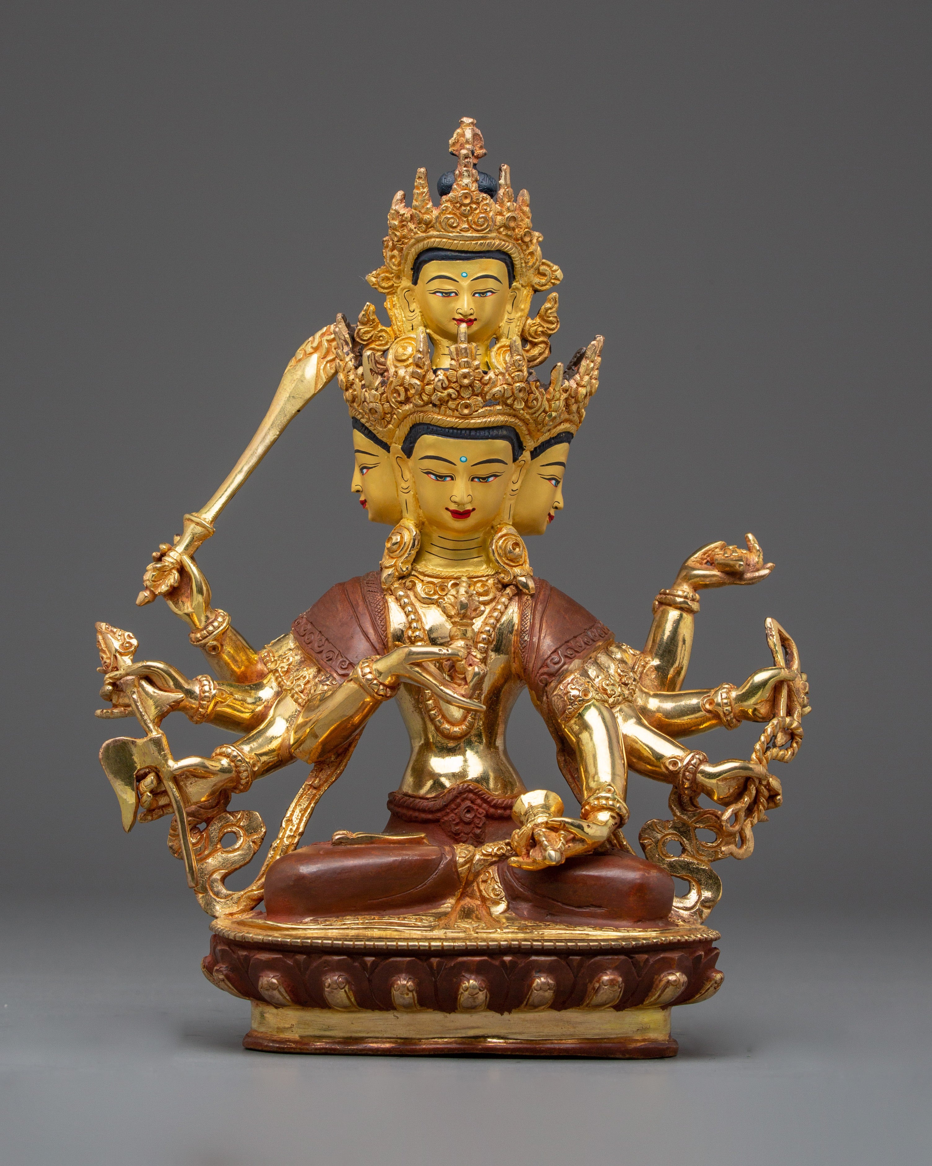 Maha Vajrasattva Gold Gilded Copper Statue