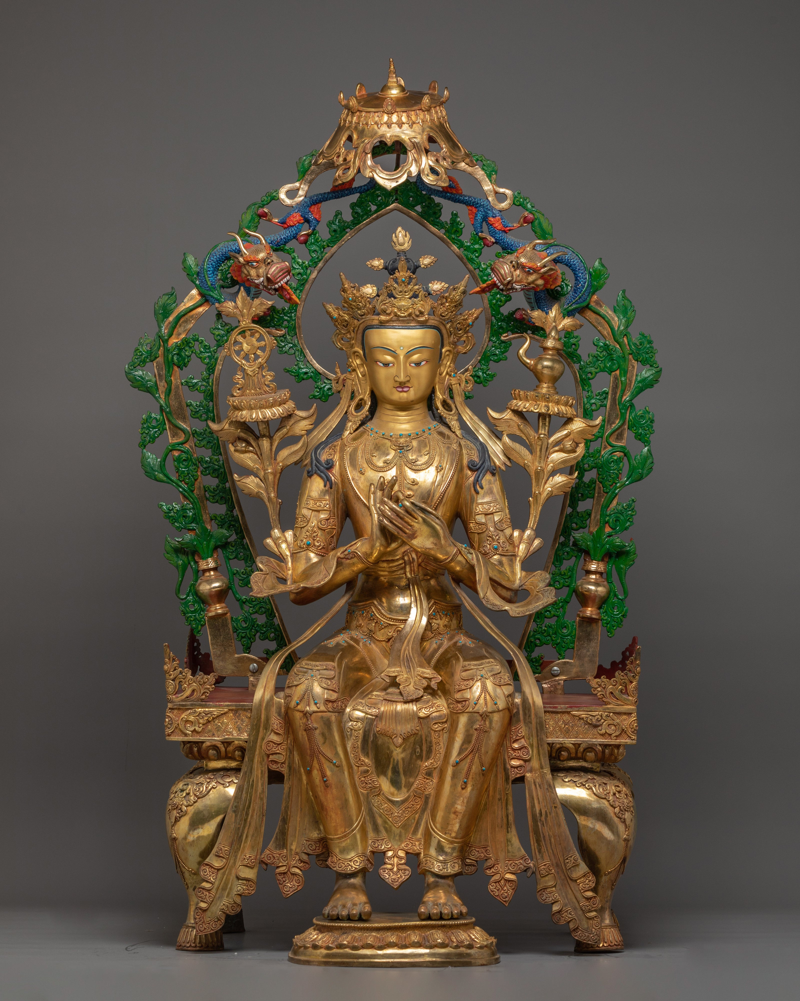24K Gold Maitreya Buddha Statue