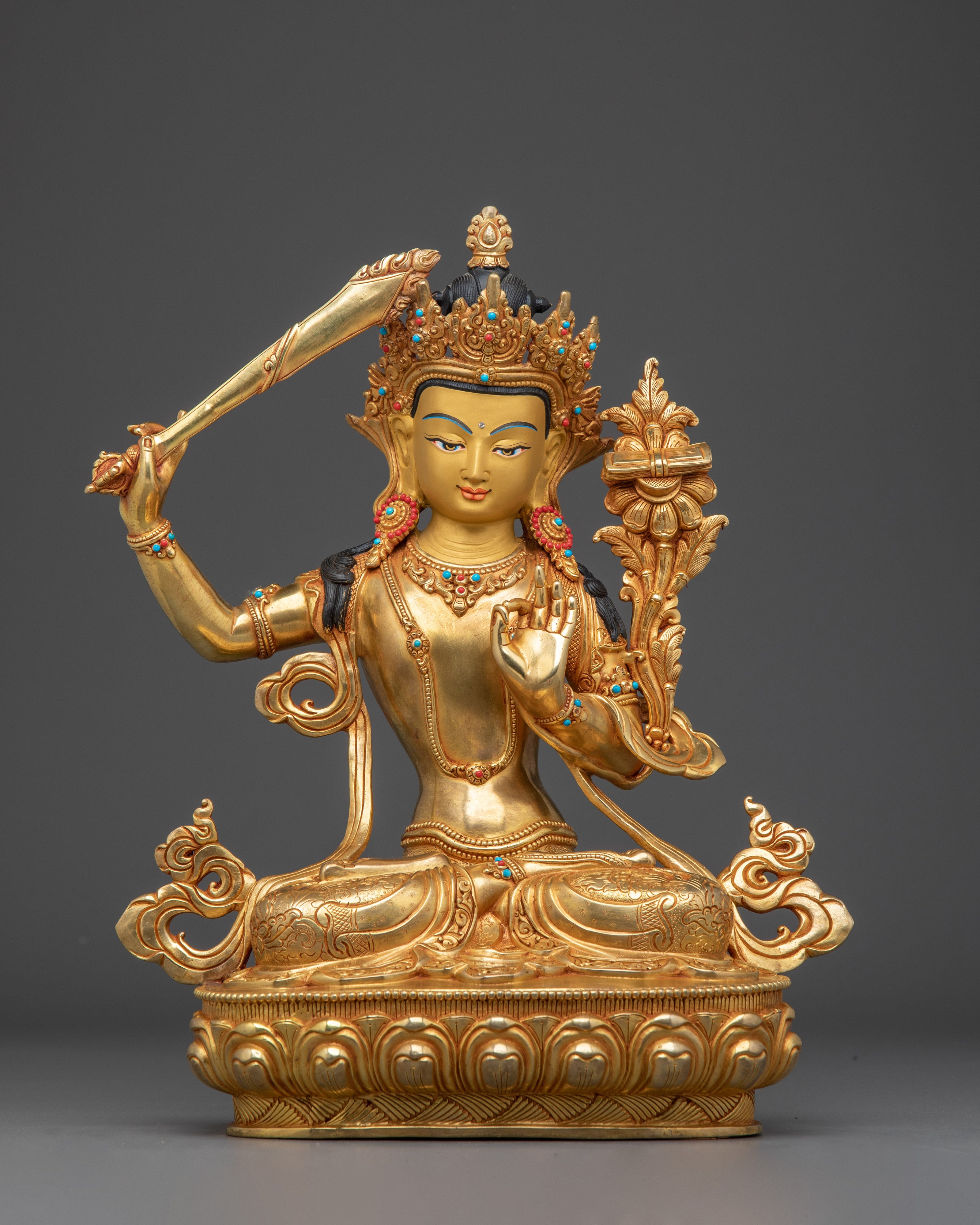 Manjushri Golden Handmade Statue