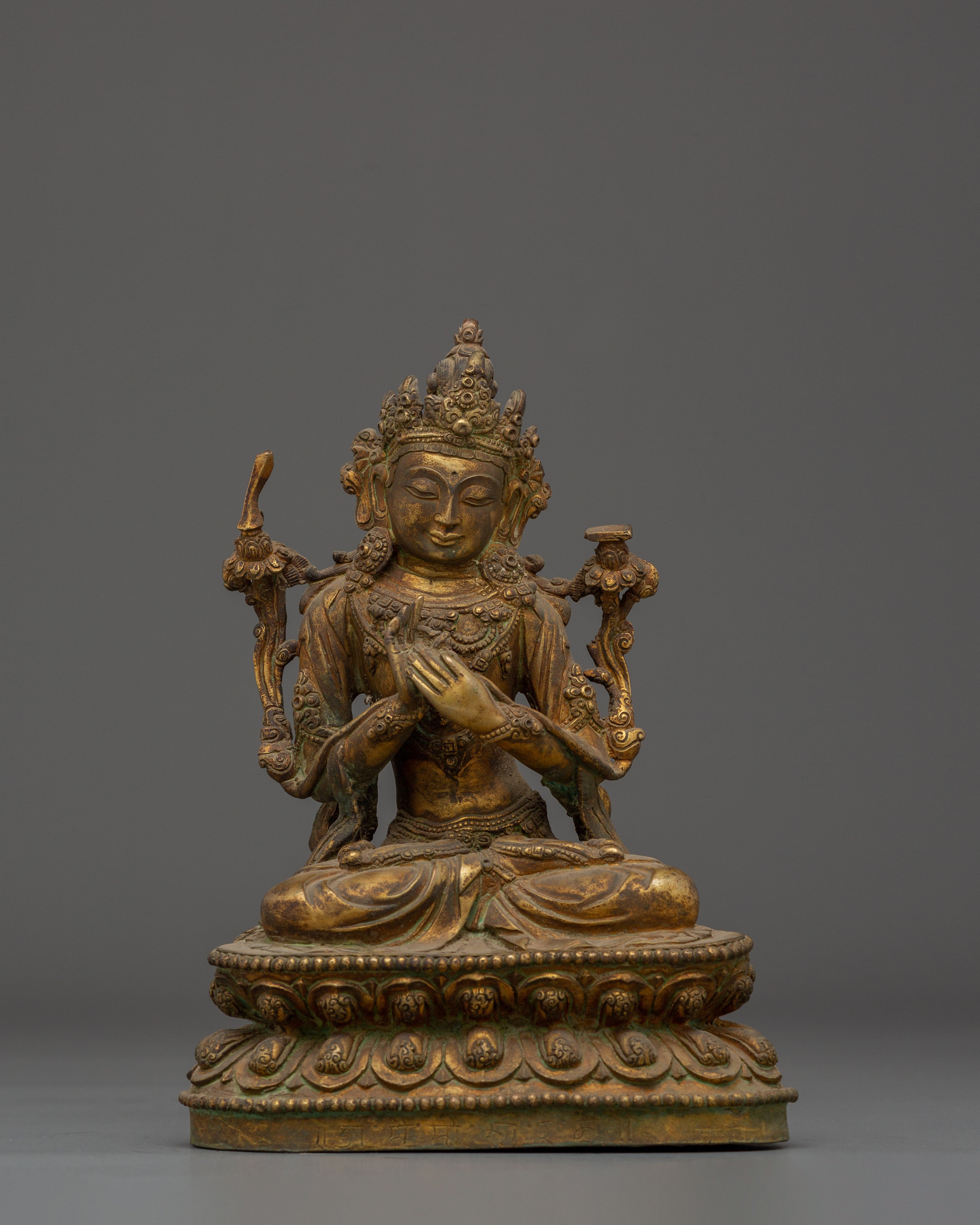 Manjushri Statue with Antique Finish | Wisdom Bodhisattva