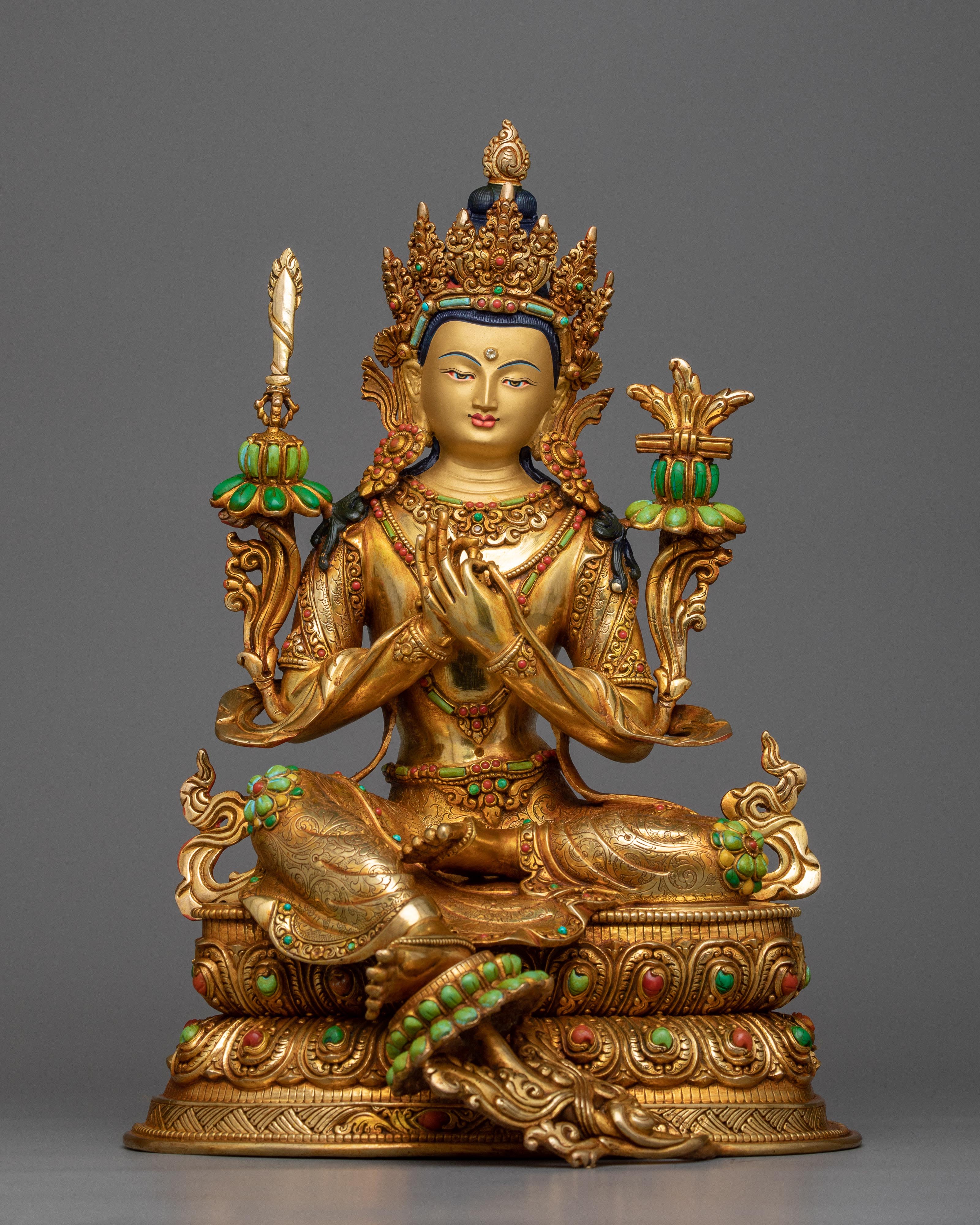 bodhisattva-manjushri-gilt-statue