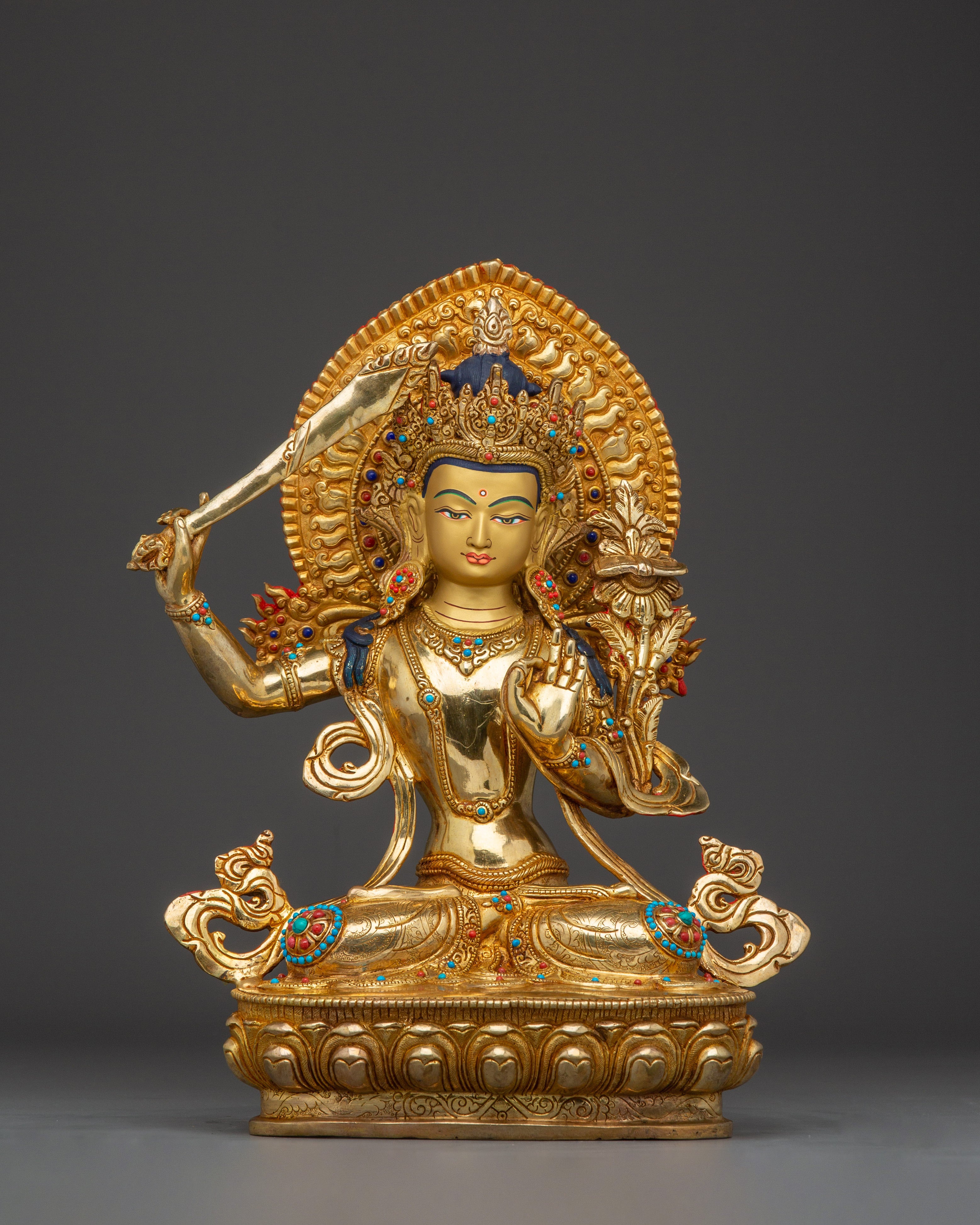 Nepalese Artwork of Manjushri Embodiment of Divine Wisdom