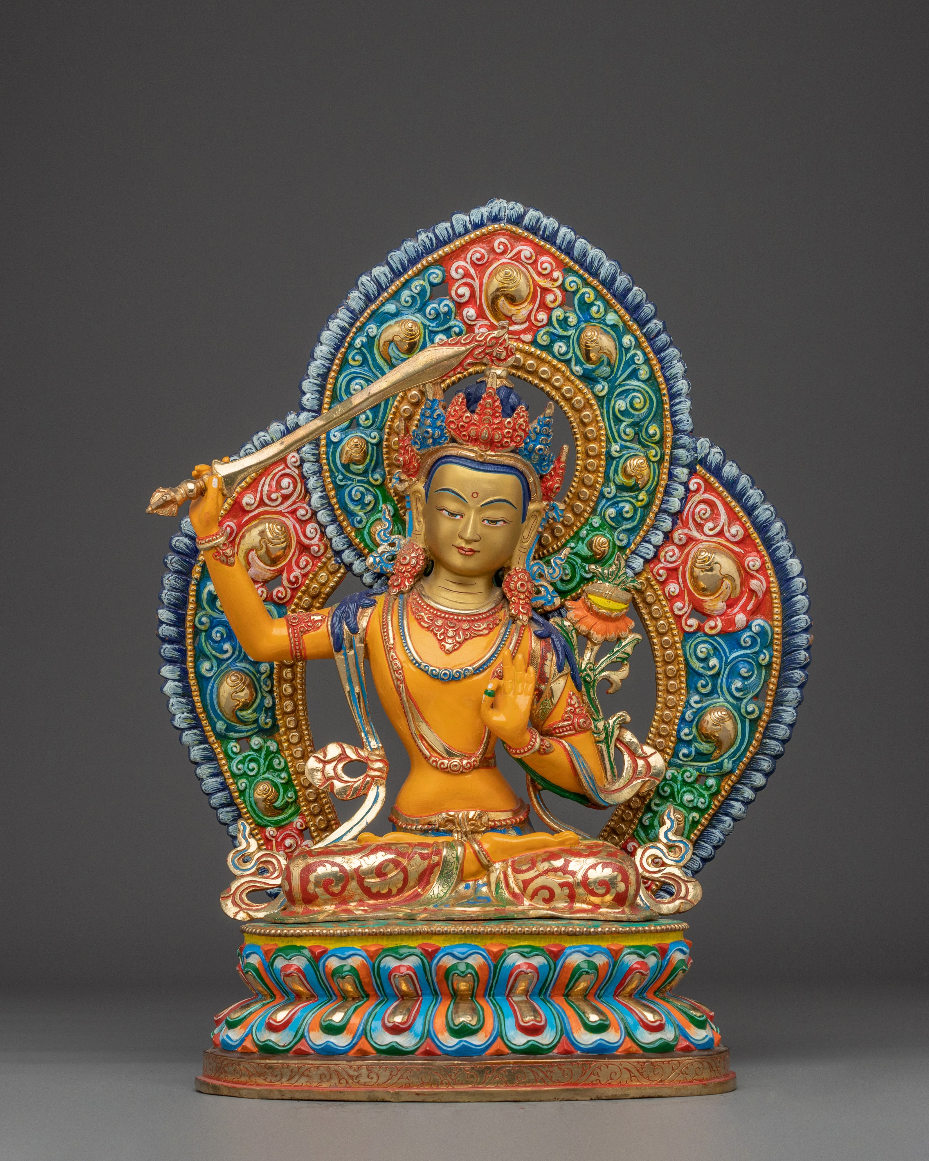 Manjushri Statue with Copper Body |