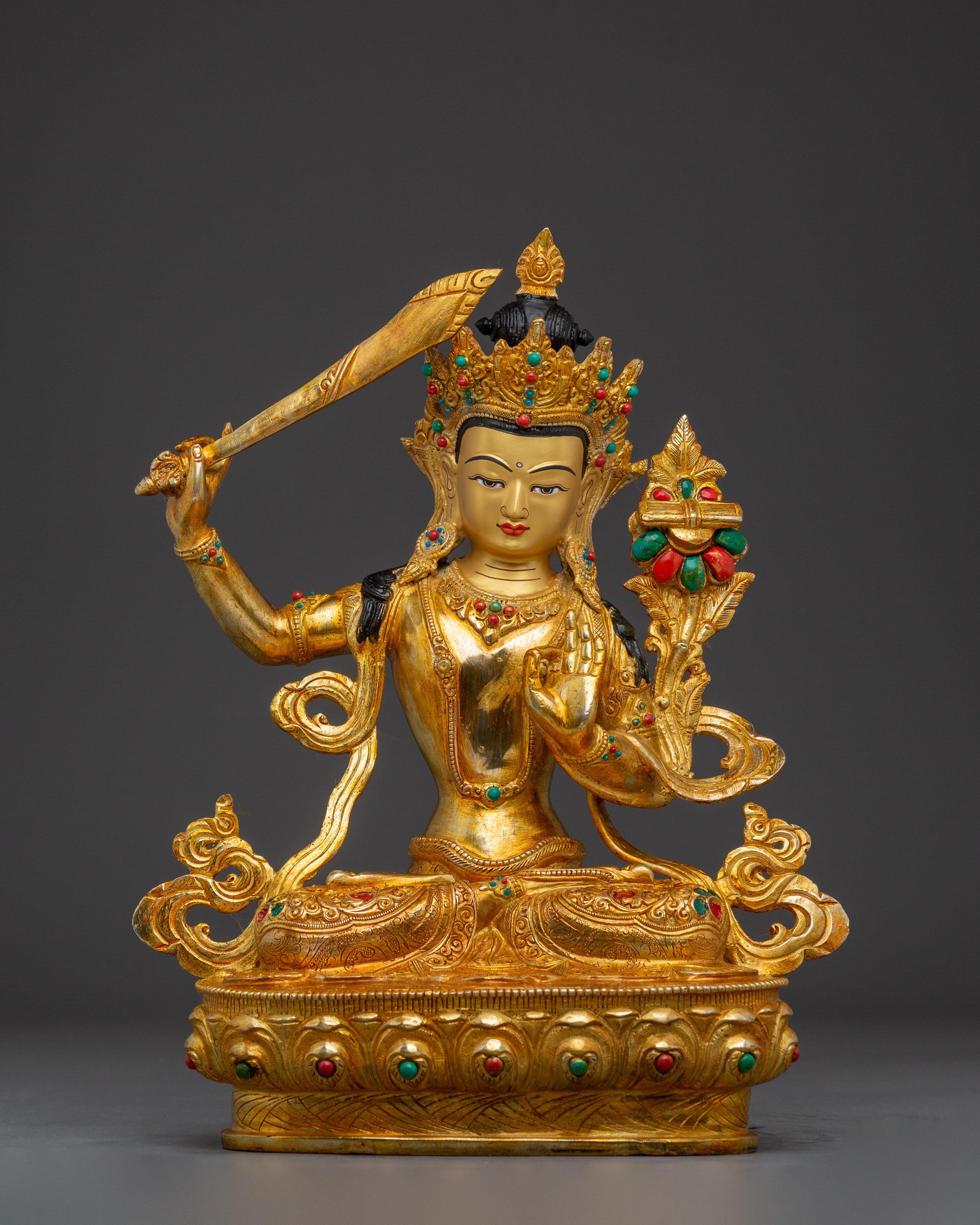 Manjushri Buddhist Copper Statue