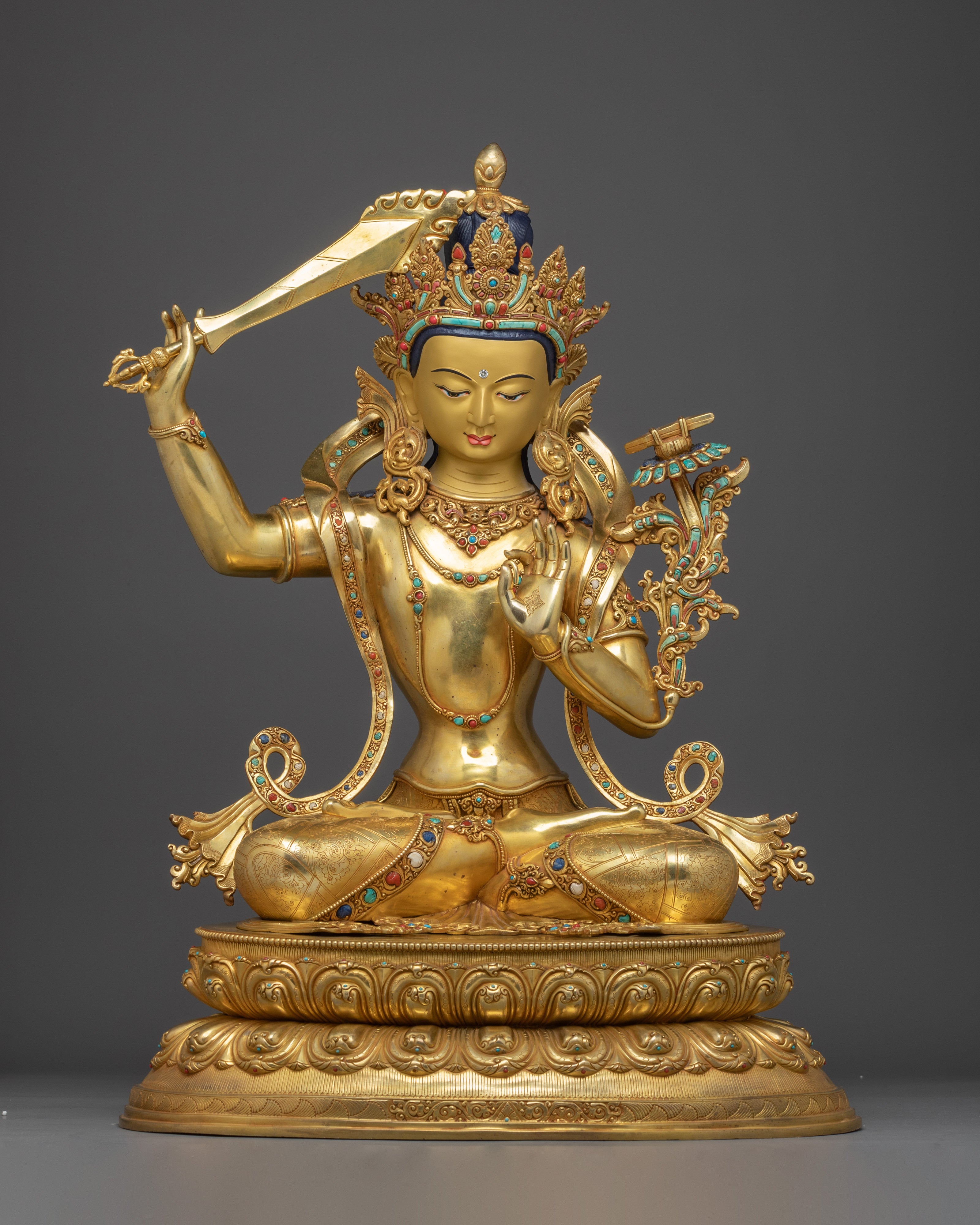 Manjushri Artwork: Golden Spiritual Decor