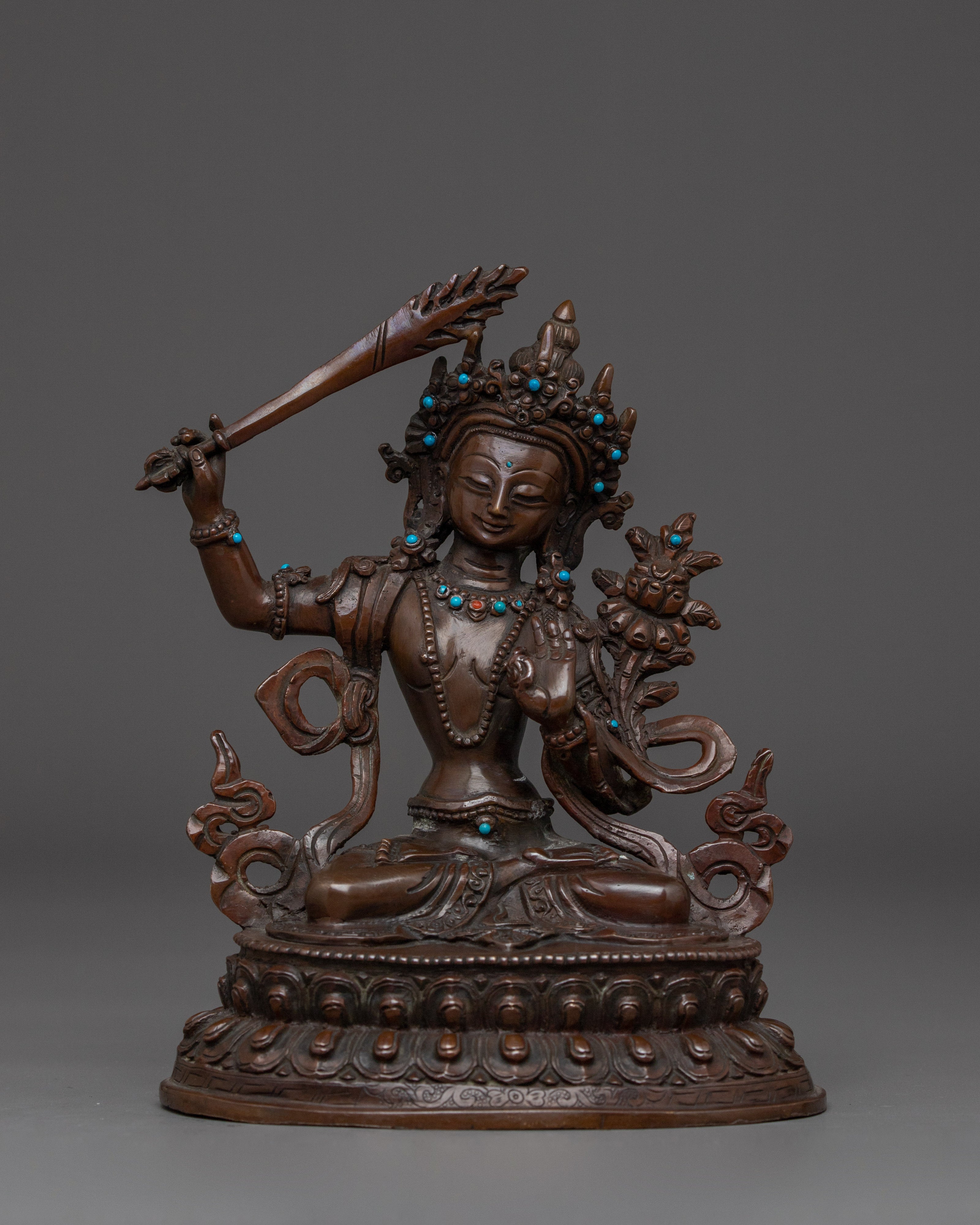 manjushri-bodhisattva-oxidized-statue