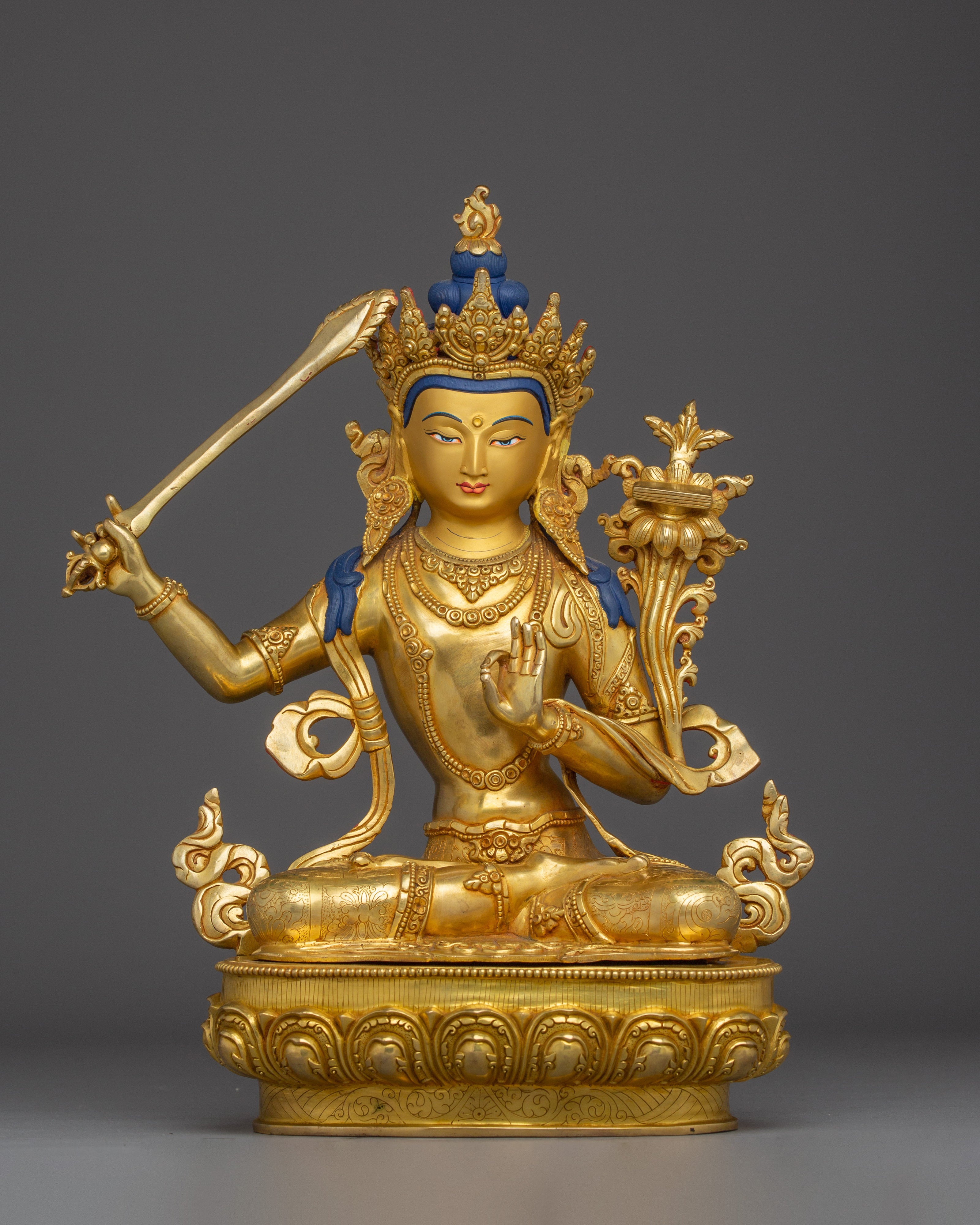 Vajrayana Deity Manjushri Handmade Statue