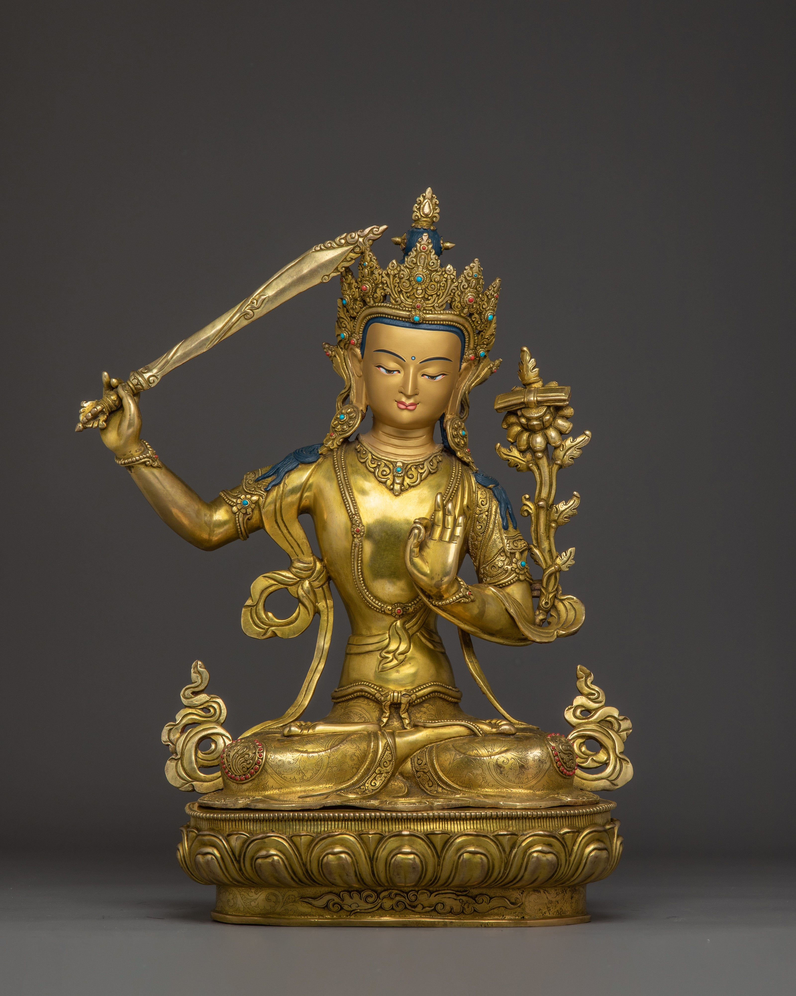traditional-tibetan-sculpture-of-manjushri
