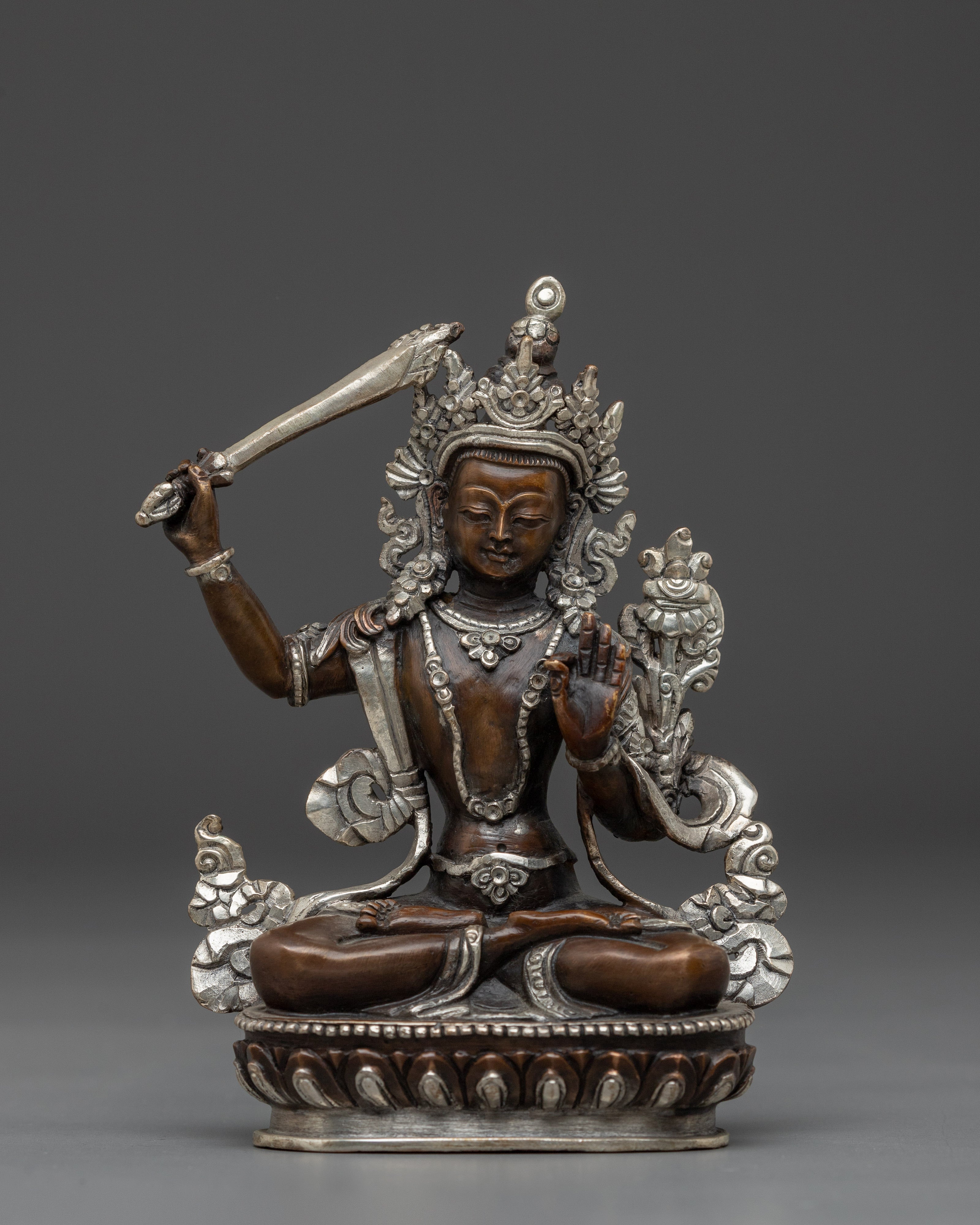 black-oxidized-manjushri-statue