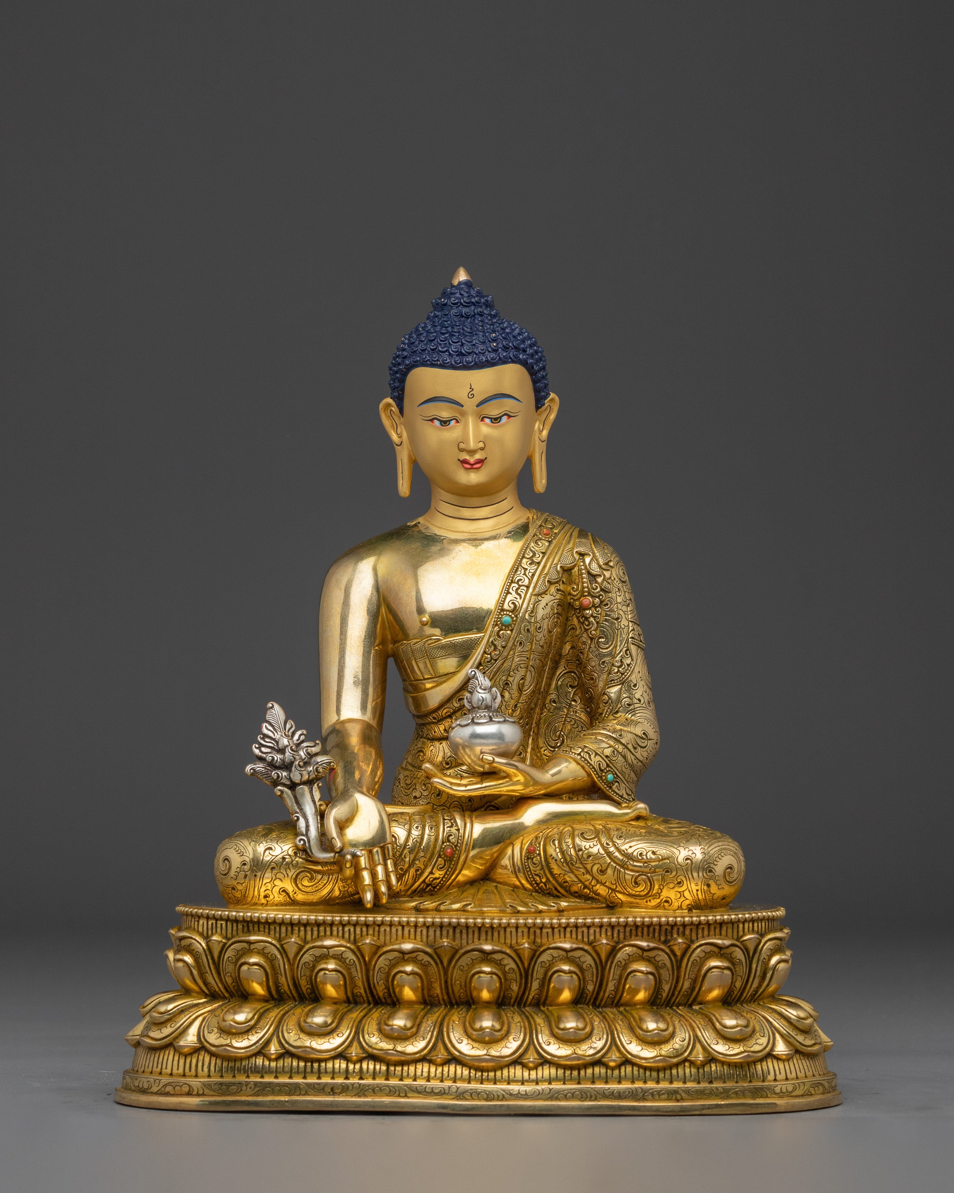 11 Inch Nepalese Artwork of Medicine Buddha