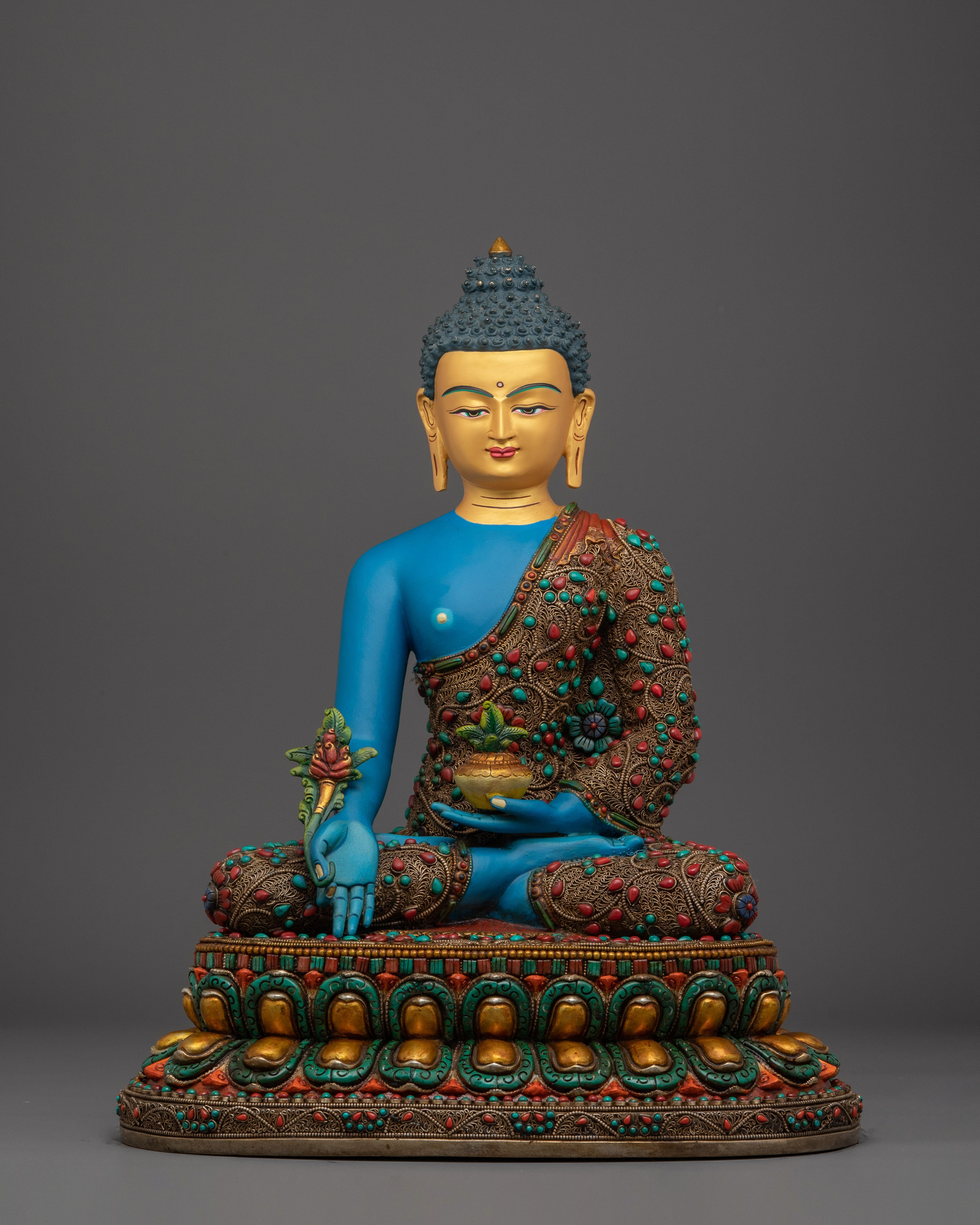 Medicine Buddha Copper Healing Deity