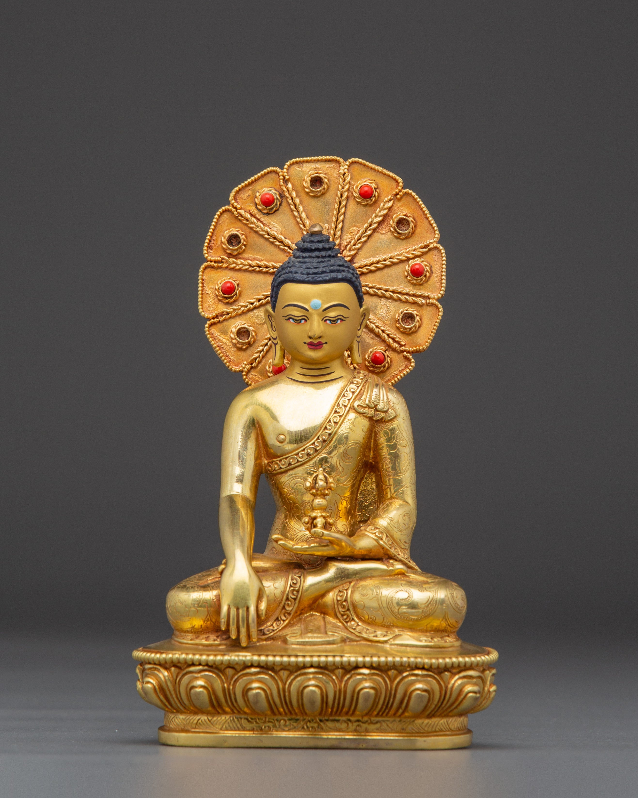 Mitrugpa Statue in 24K Gold-Gilded Copper