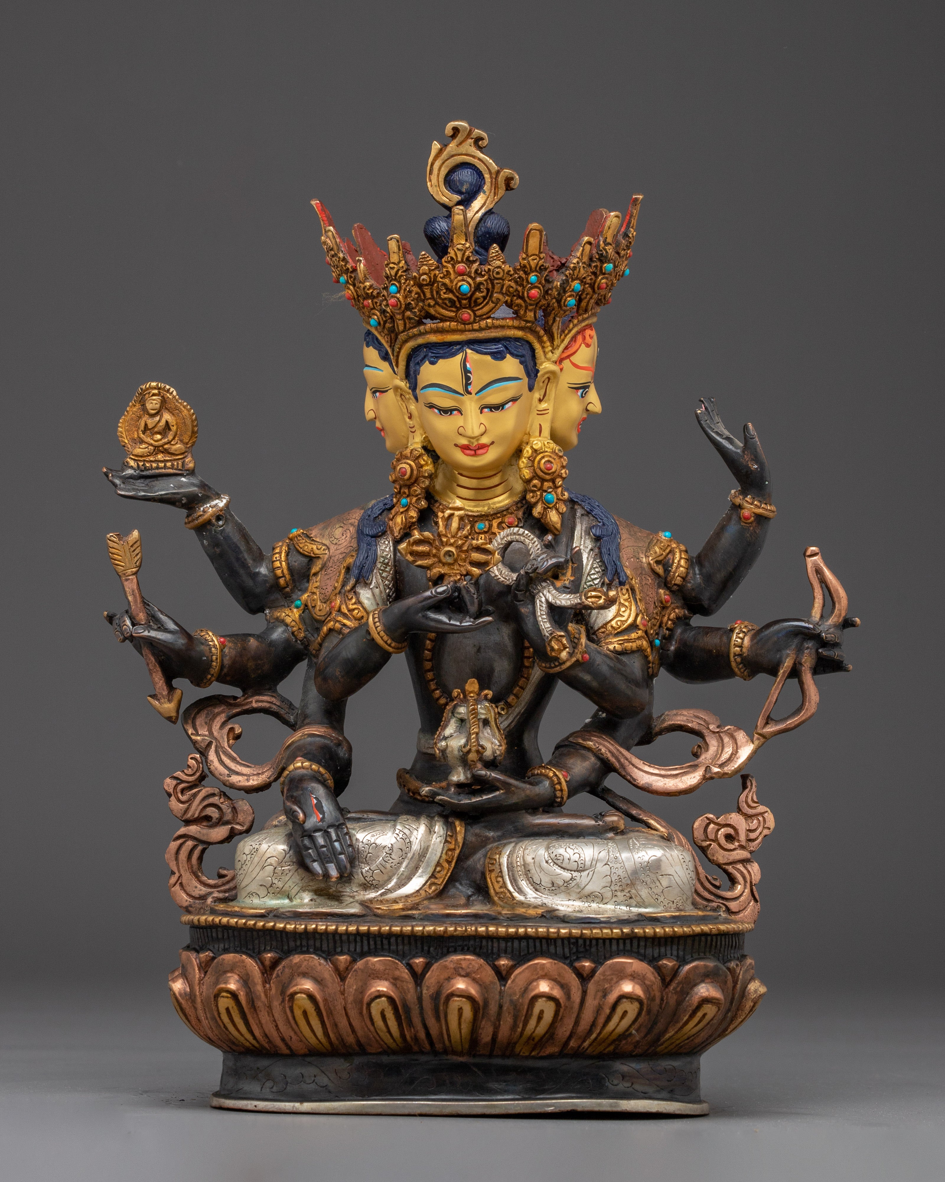 Handcrafted Namgyalma Copper and Gold Statue