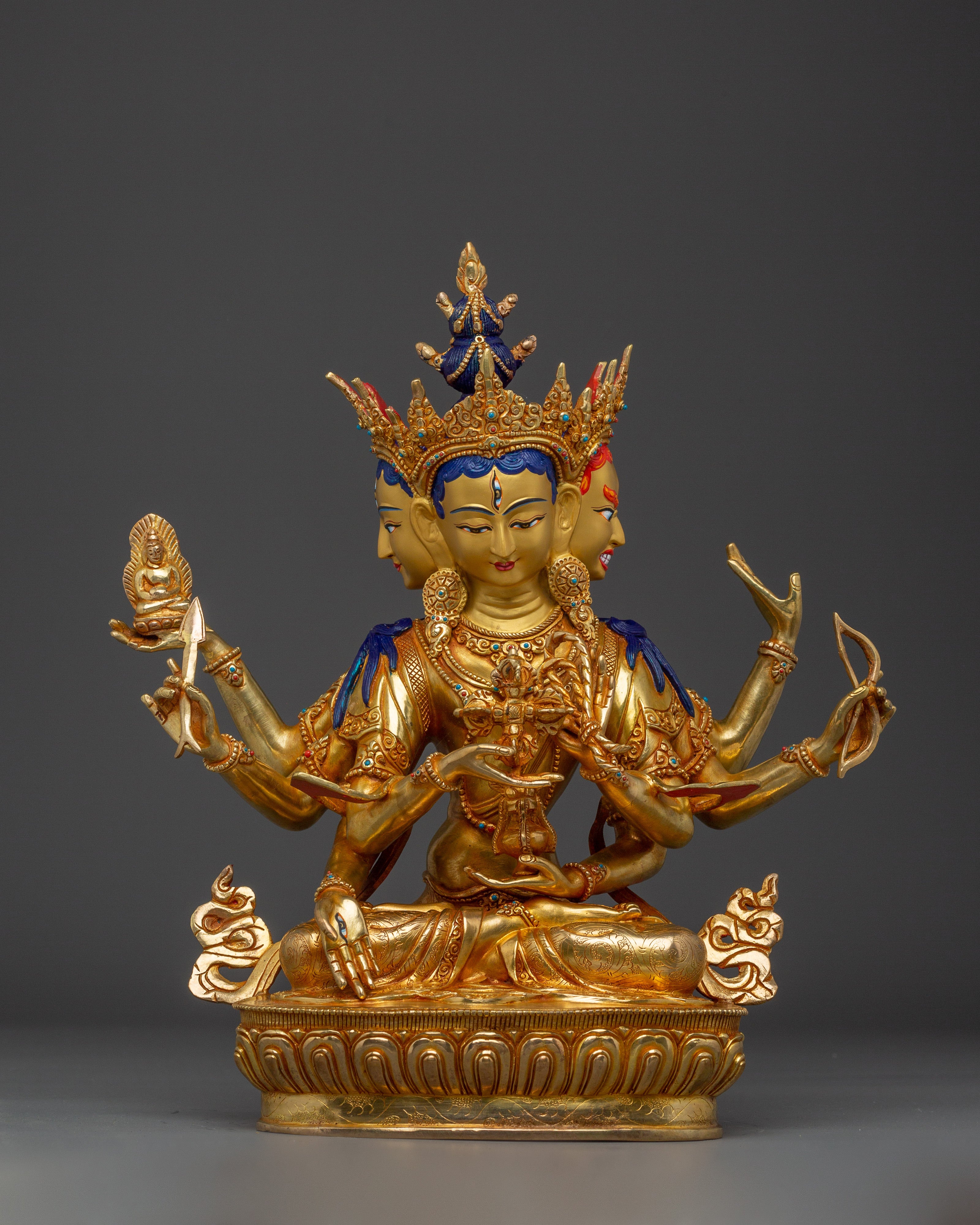 24K gold-gilded Namgyalma copper statue