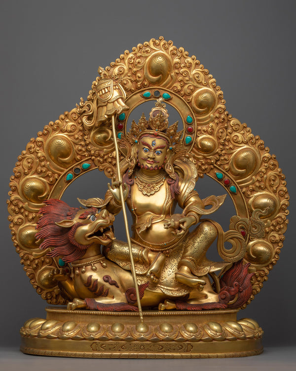 buddha seated on lion throne 