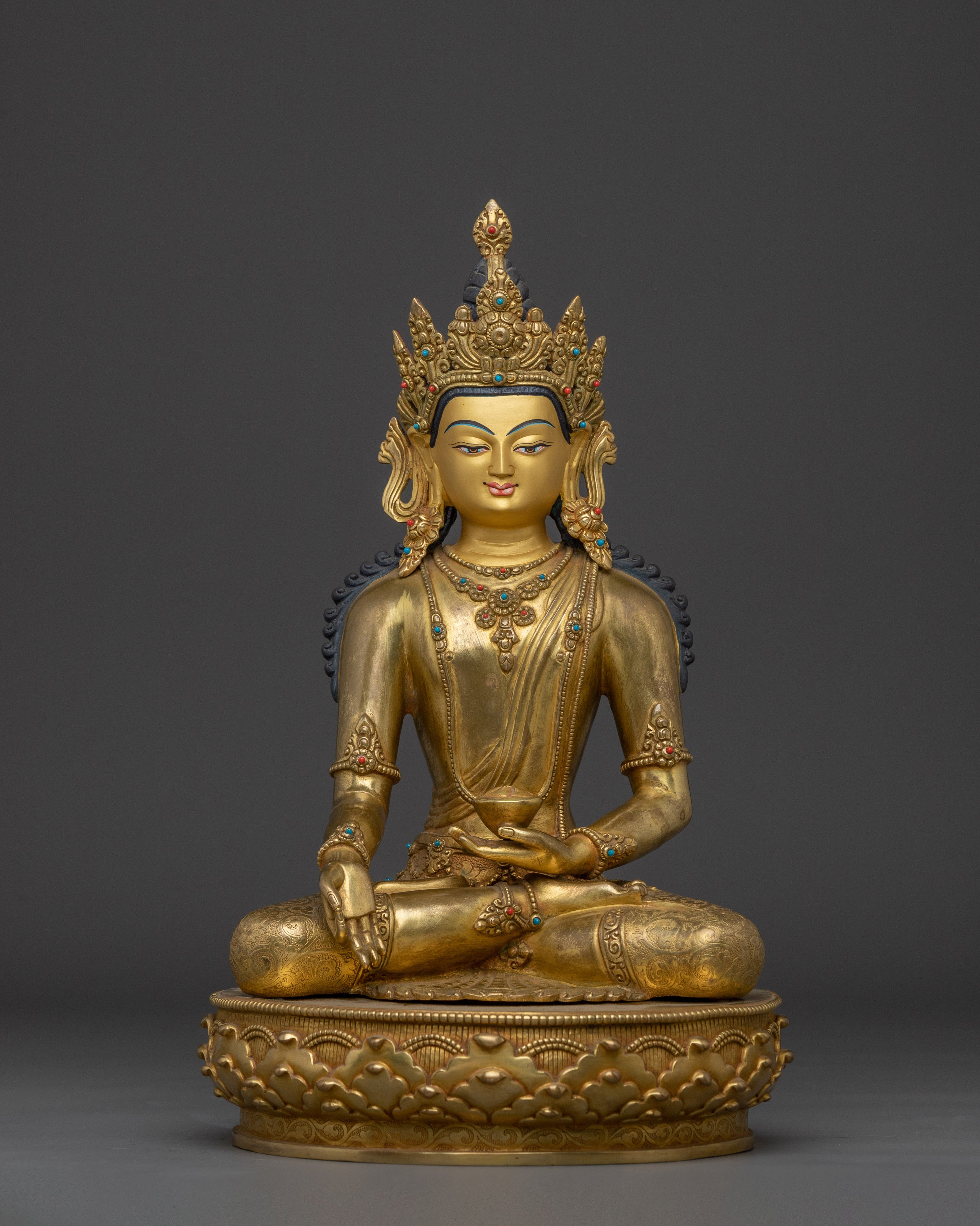 Gold Gilded Ratnasambhara Buddha Statue