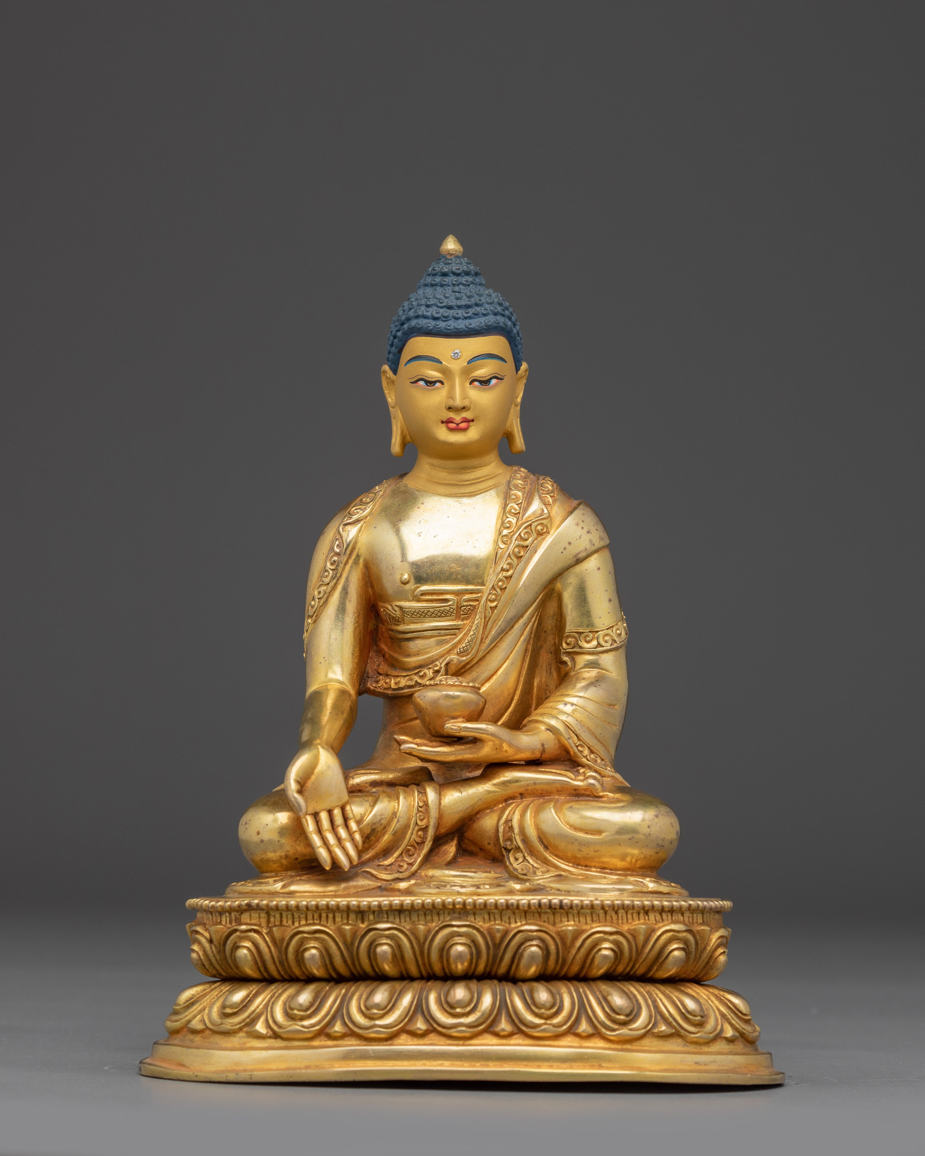Gold Gilded Ratnasambhava Buddha Statue