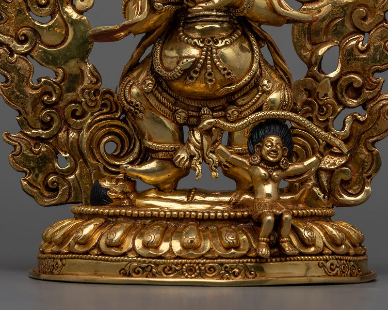 Gold Gilded Sakya Mahakala Statue | Experience Divine Protection