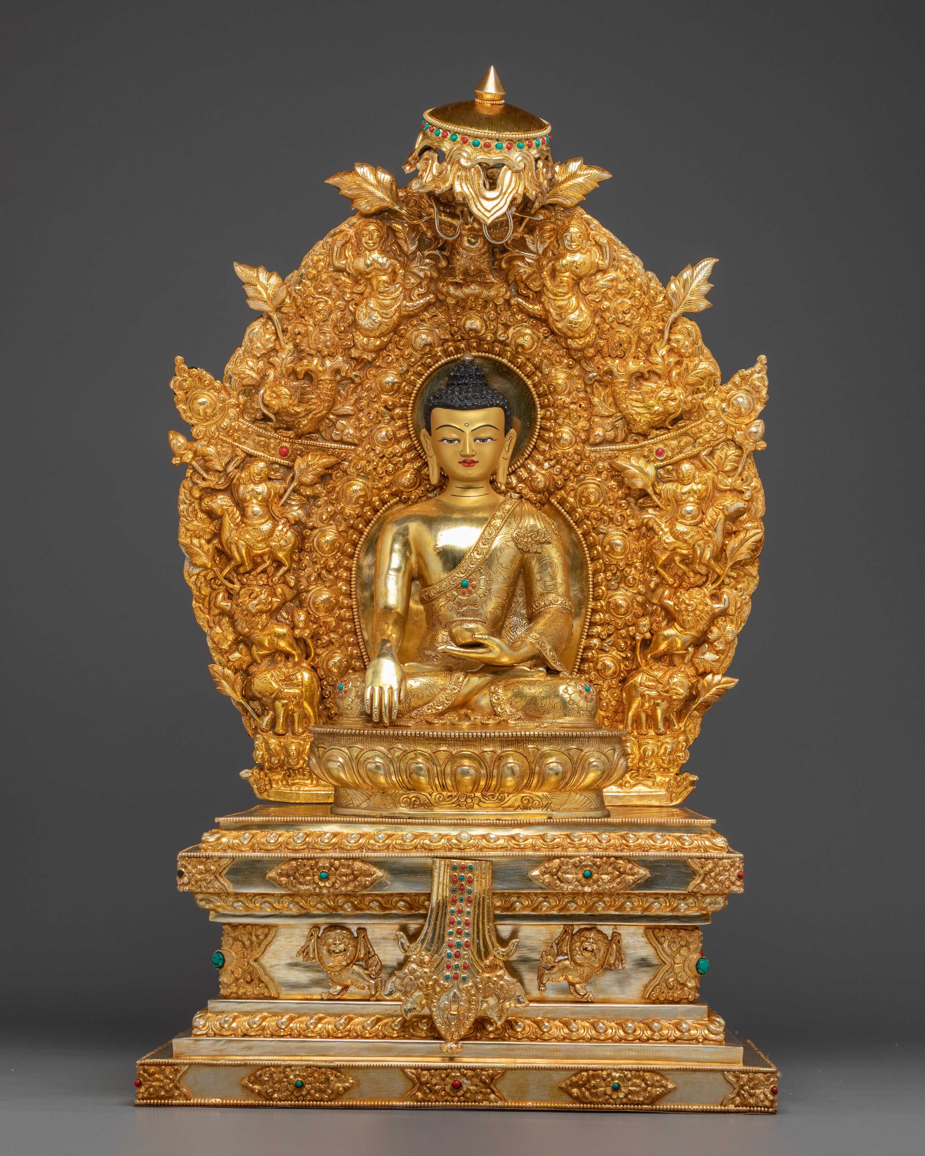 Enlightened shakyamuni-buddha-on-throne