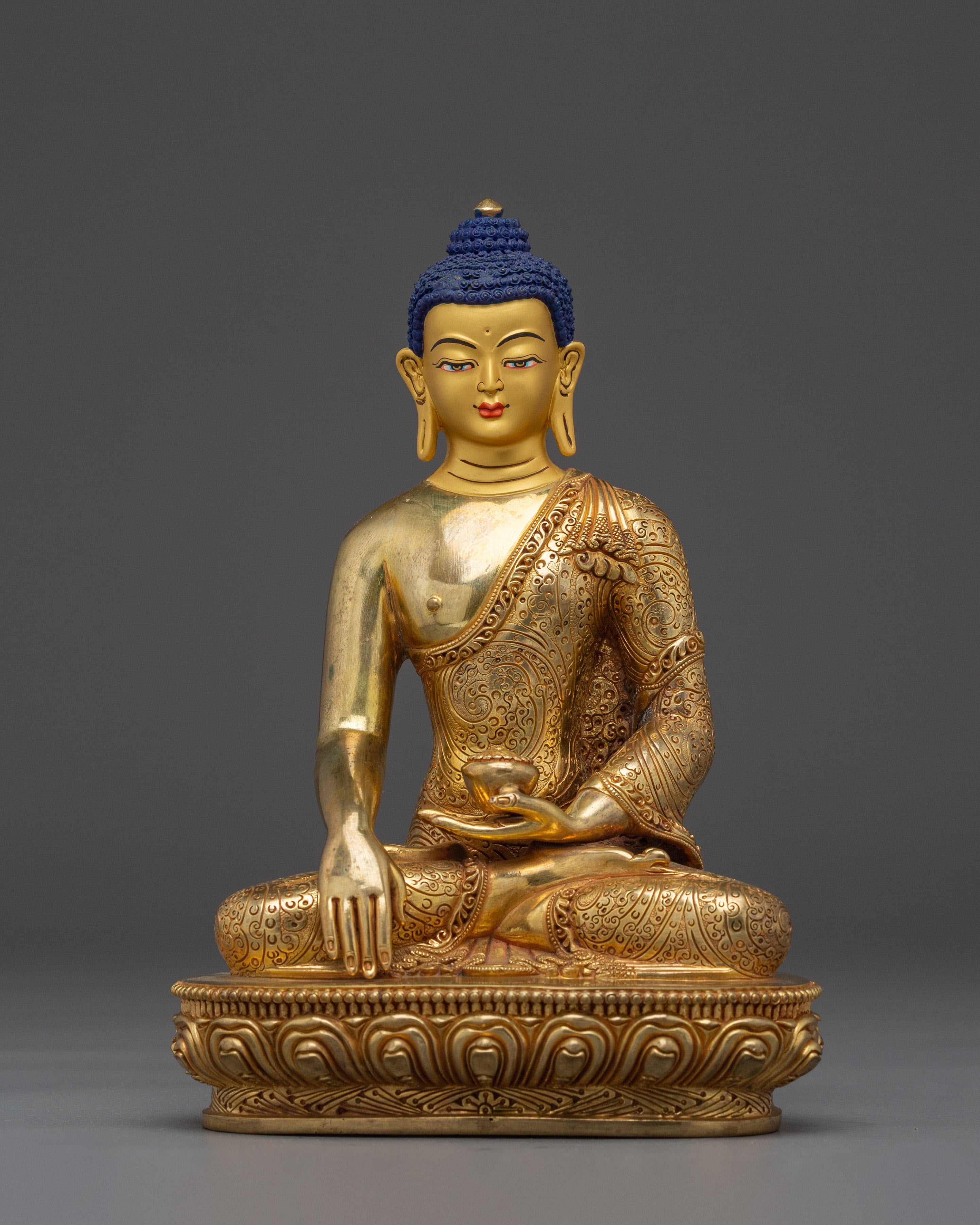 Shakyamuni Buddha Gold Statue with Acrylic Finish