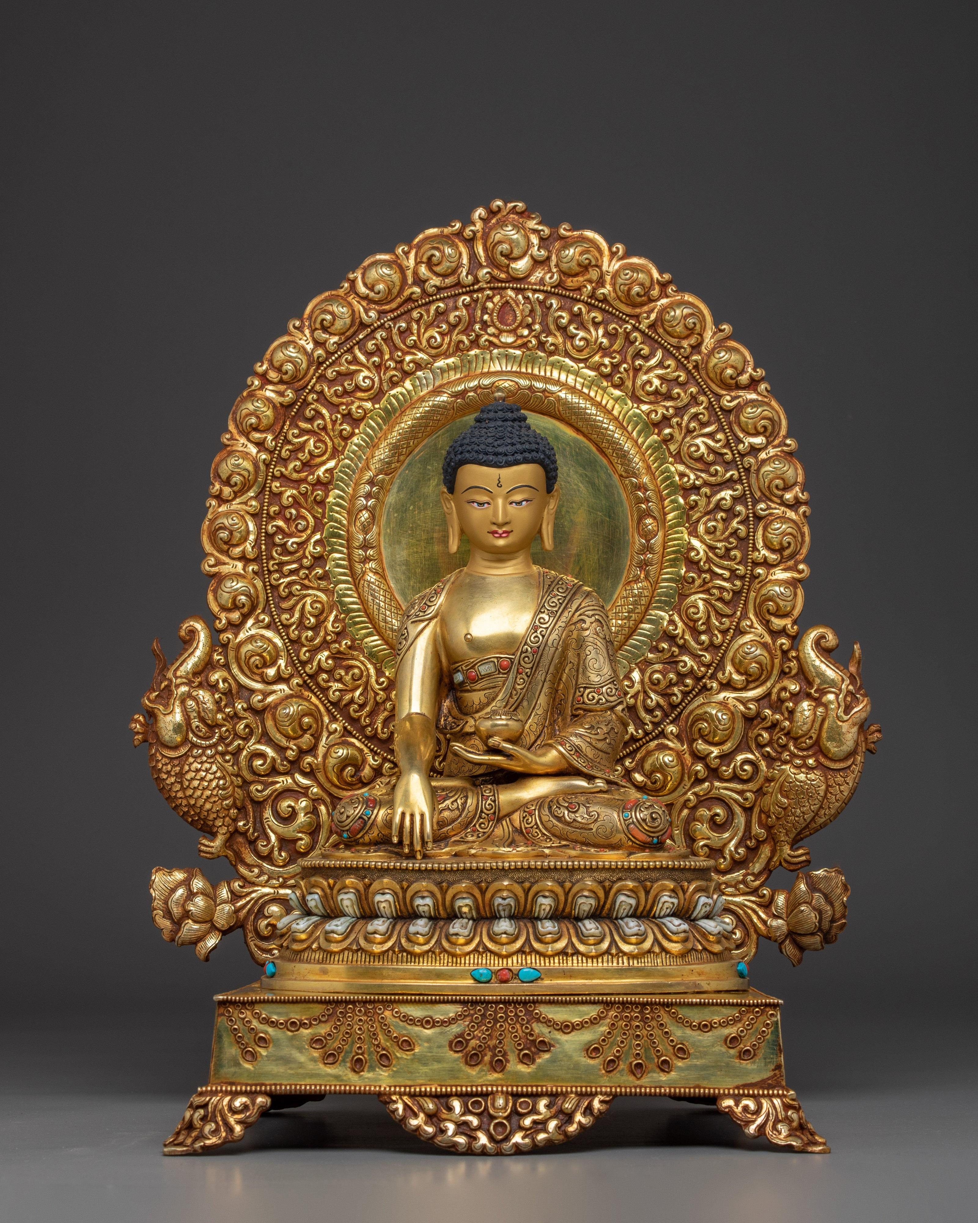 Gold Gilded Copper Shakyamuni Buddha