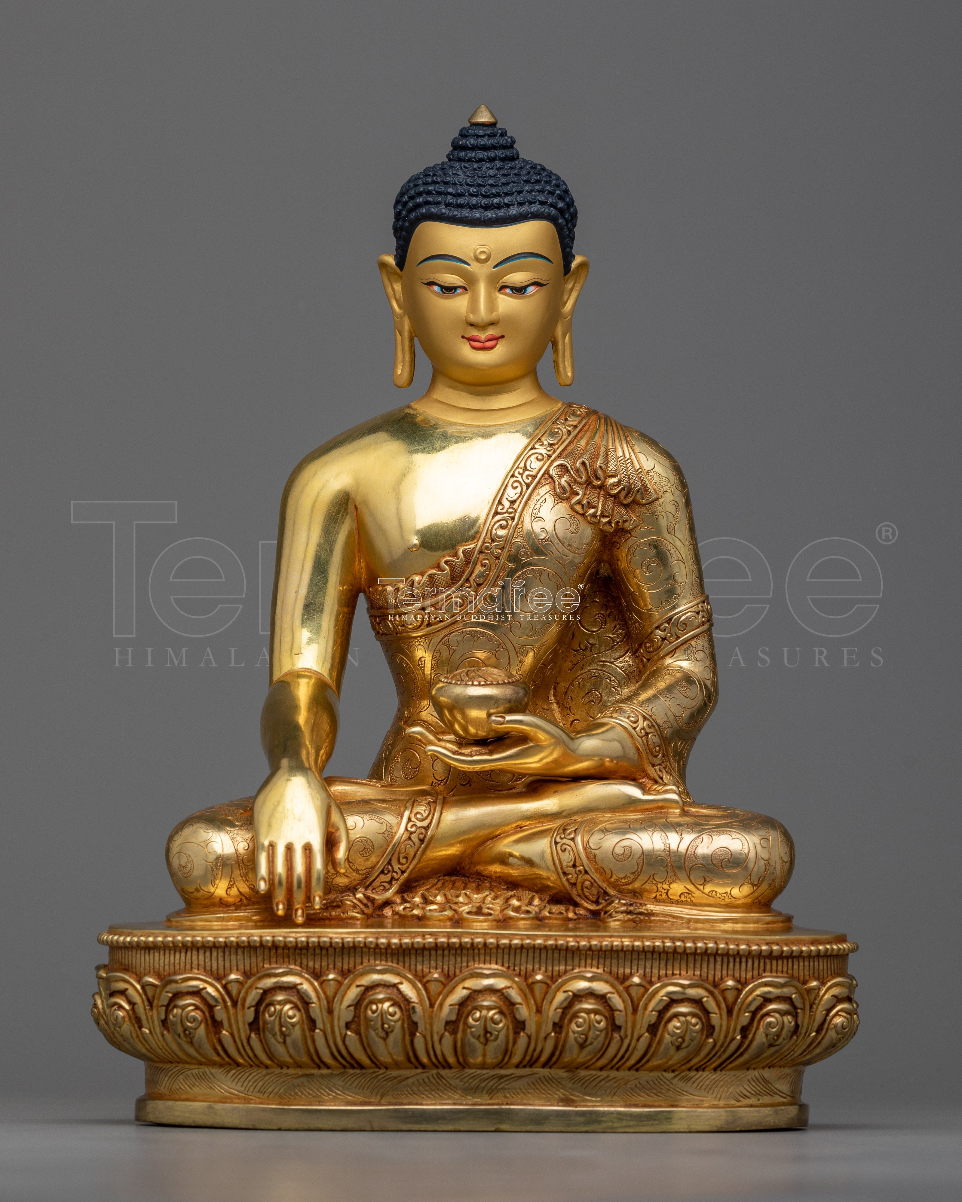 11 Inch Shakyamuni Buddha Statue | 24k Gold Plated Statue