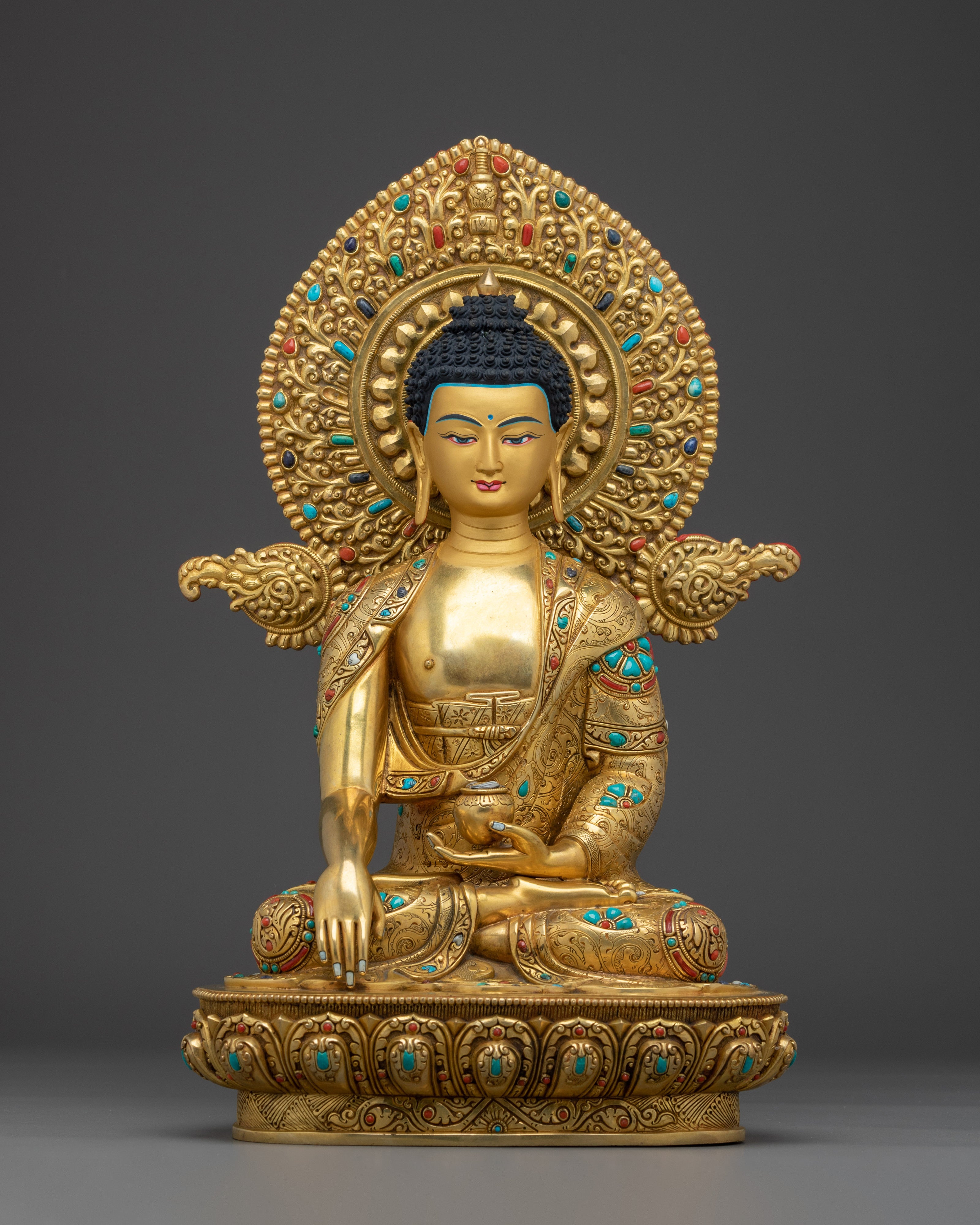 Handmade Golden Shakyamuni Buddha Sculpture