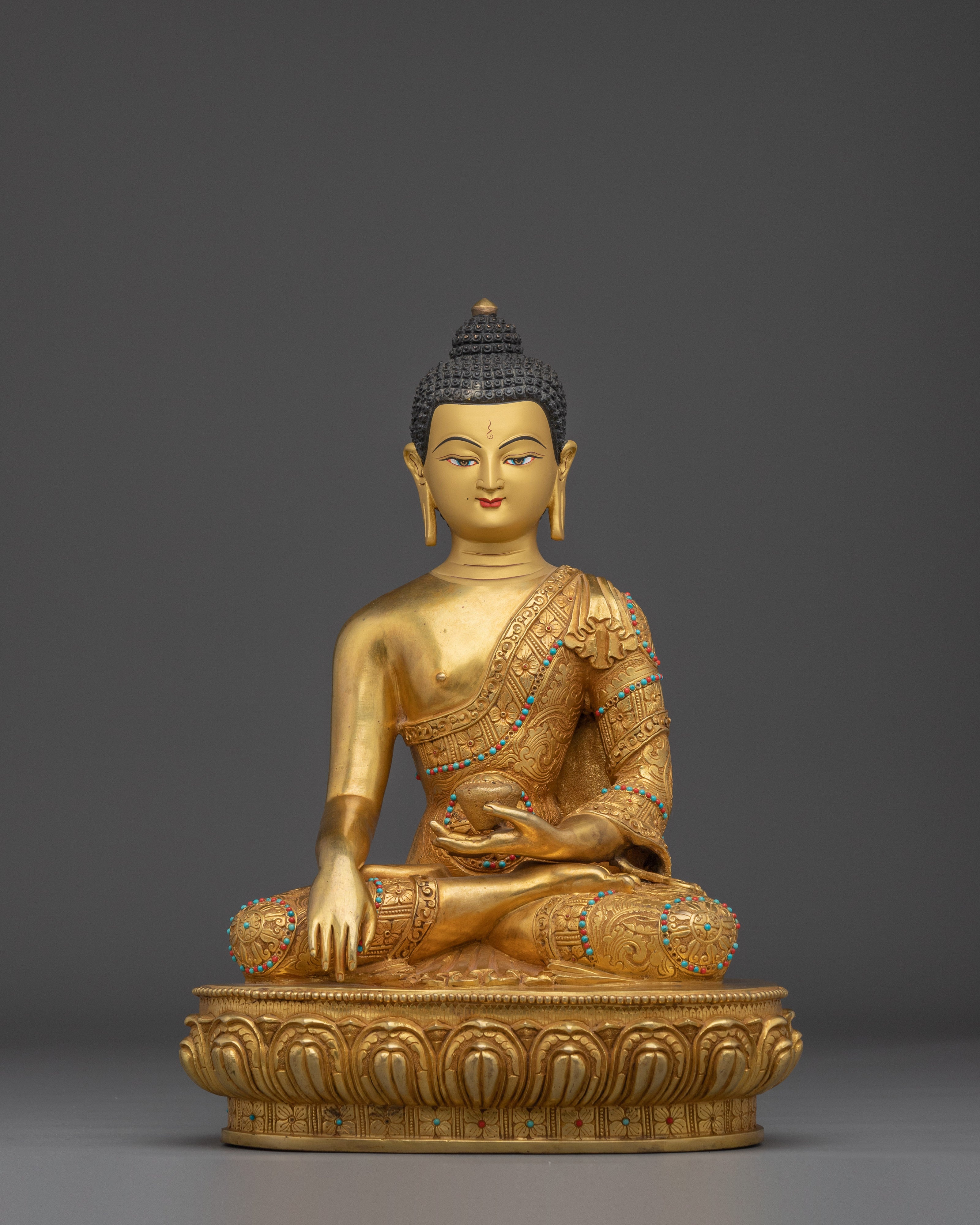 Historical Gautama Buddha Golden Handmade Statue