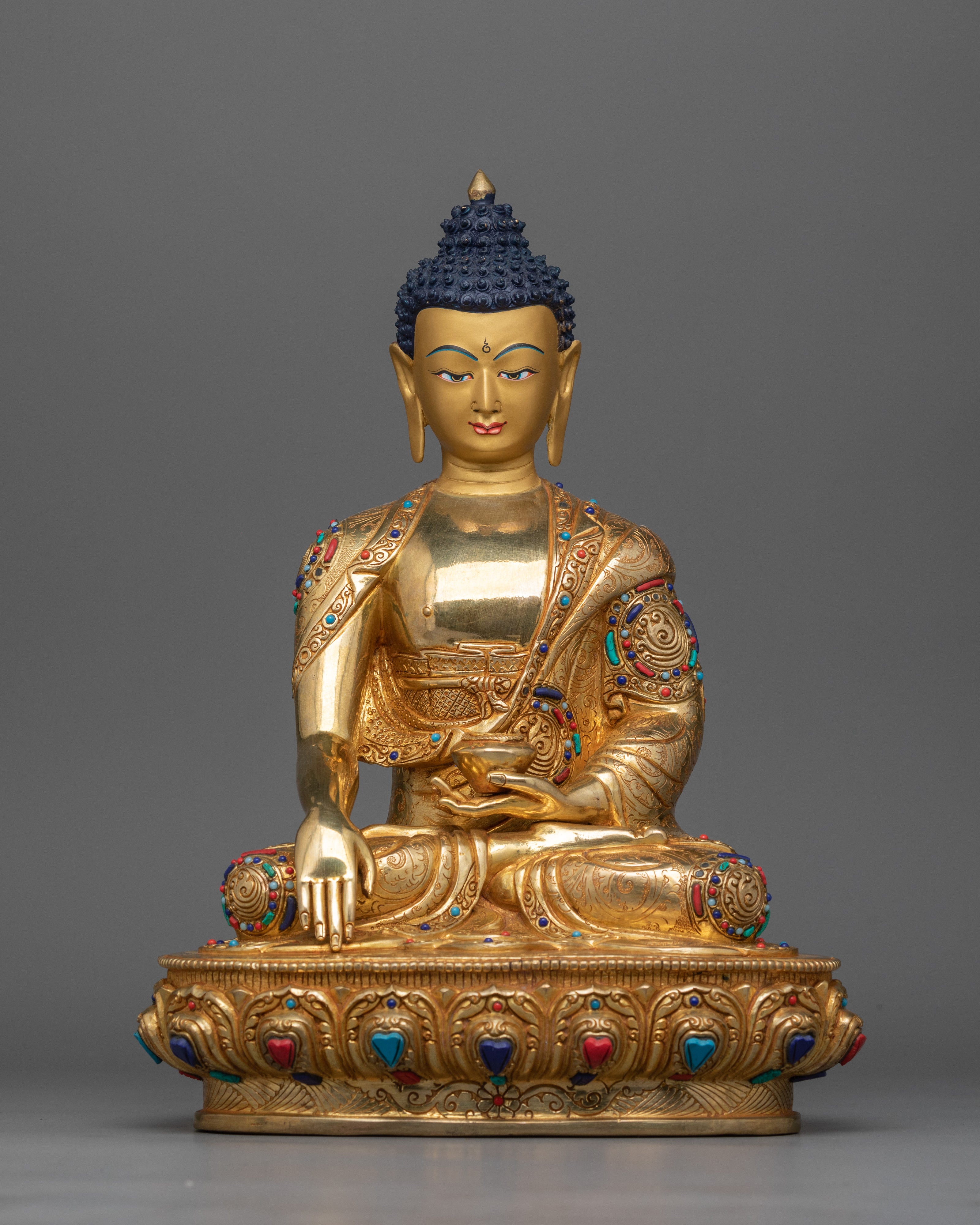 Gold Gilded Serene Shakyamuni Buddha Statue | Handcrafted Symbol of Peace and Enlightenment