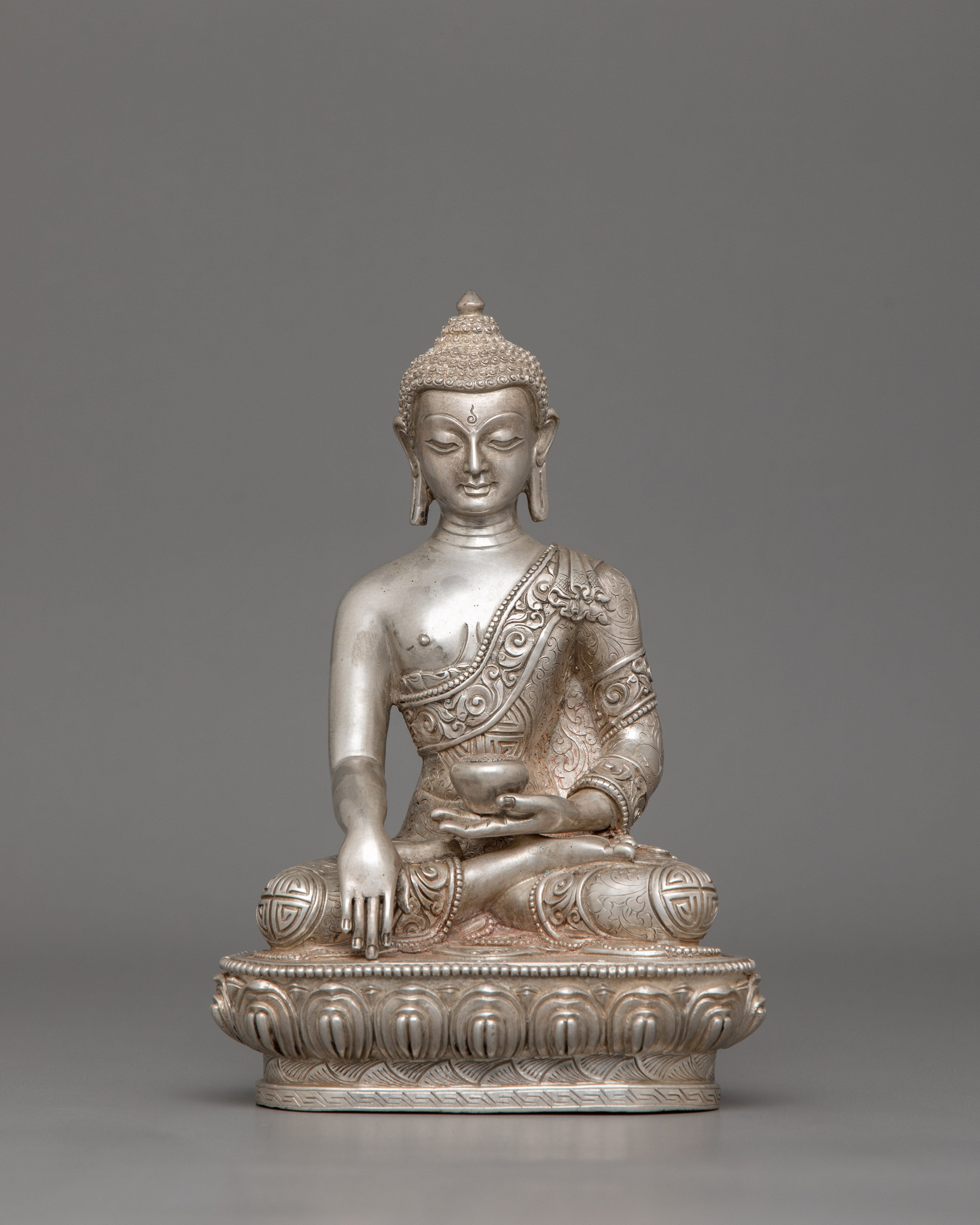 Silver Plated Shakyamuni Buddha