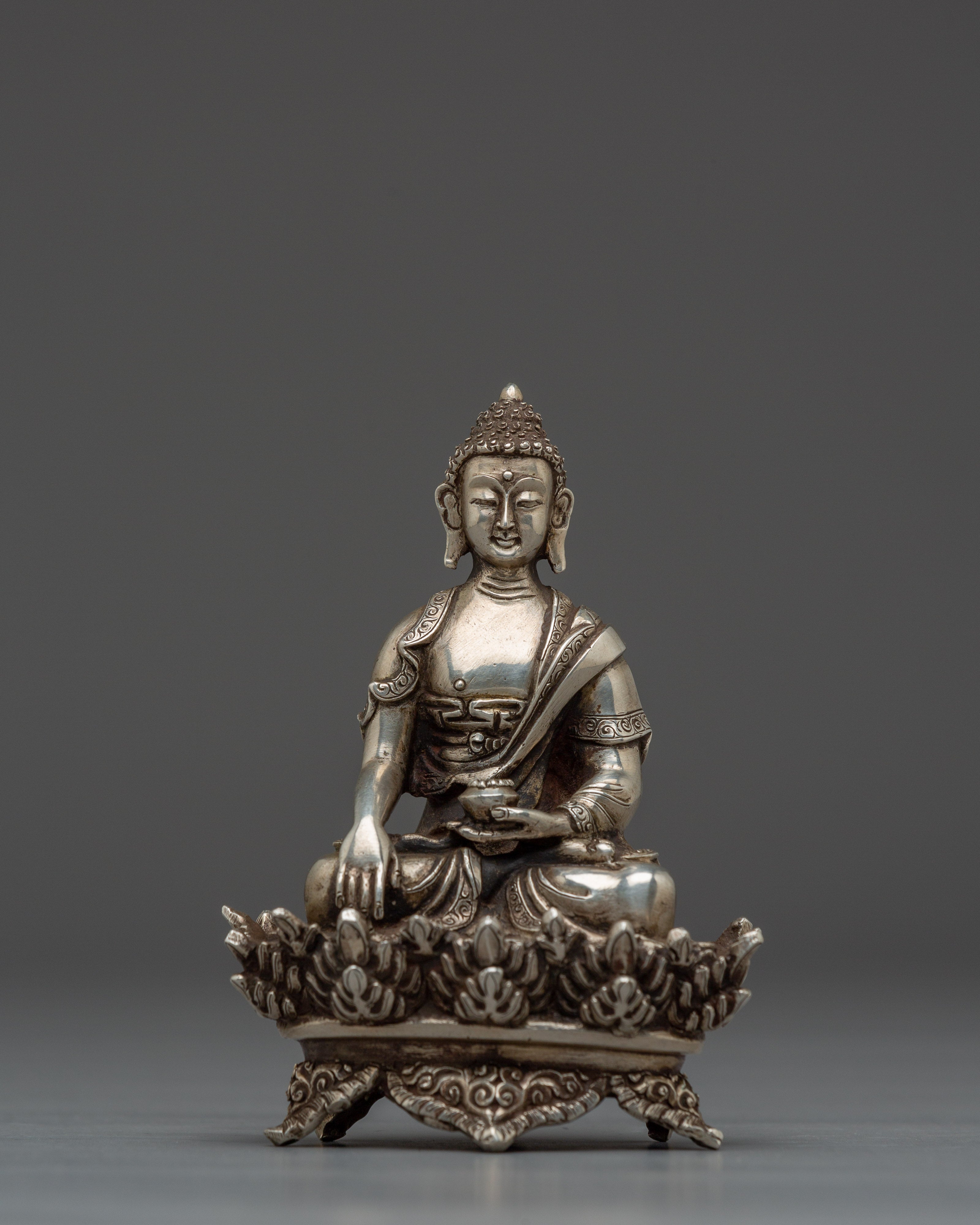 Silver Gautama Buddha Statue