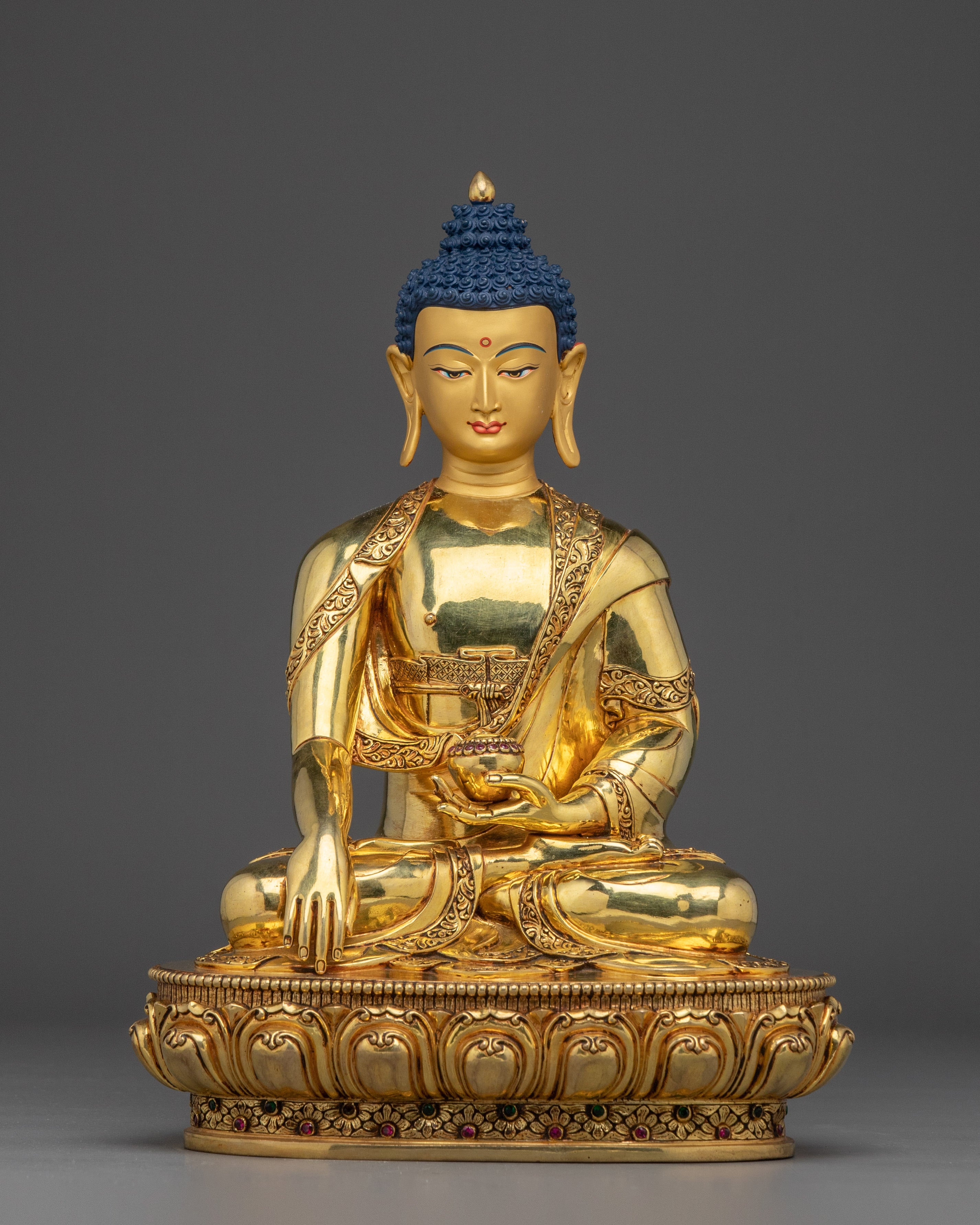 Shakyamuni Buddha Statue with Acrylic Detailing
