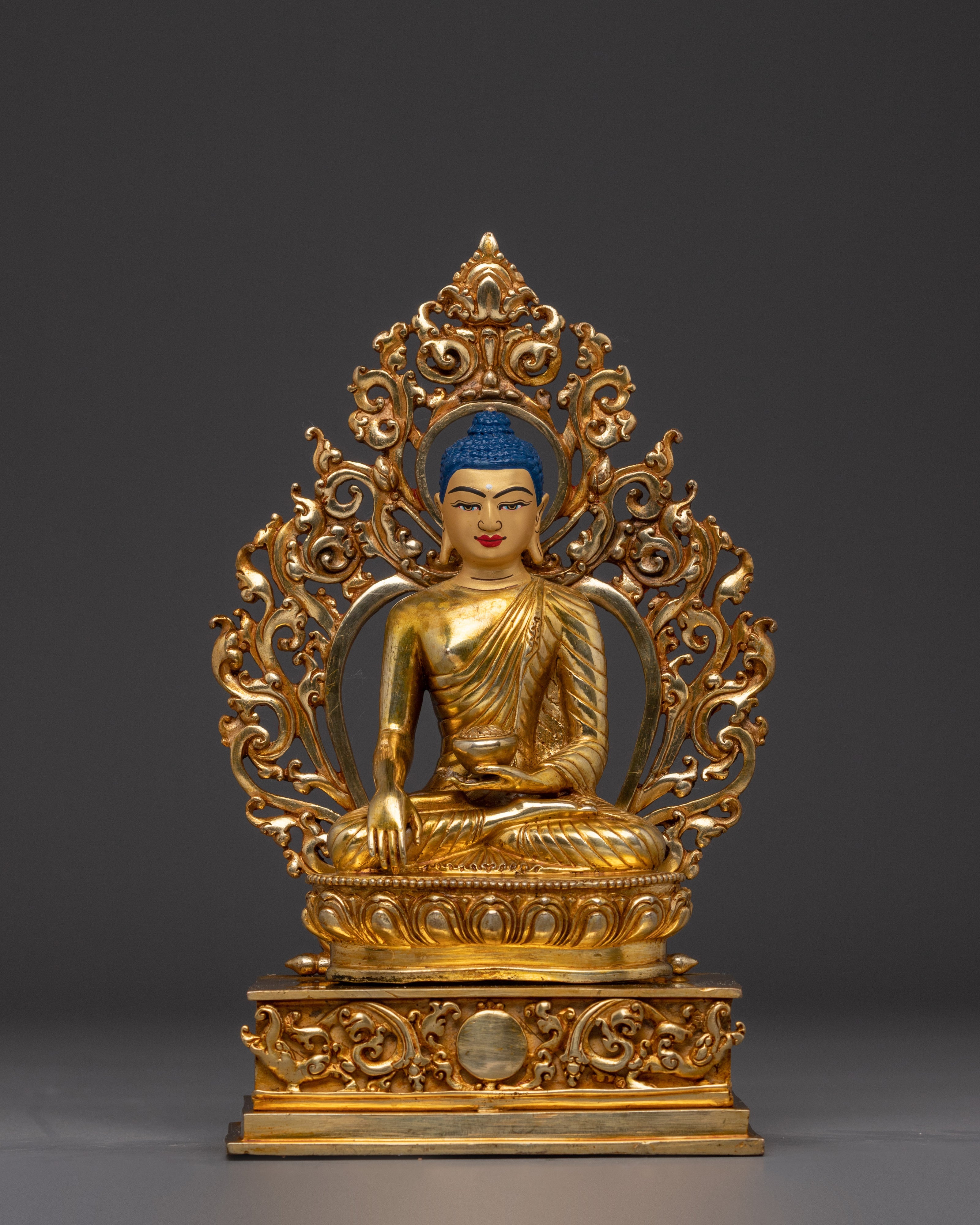 Gold Shakyamuni Buddha Statue with Throne