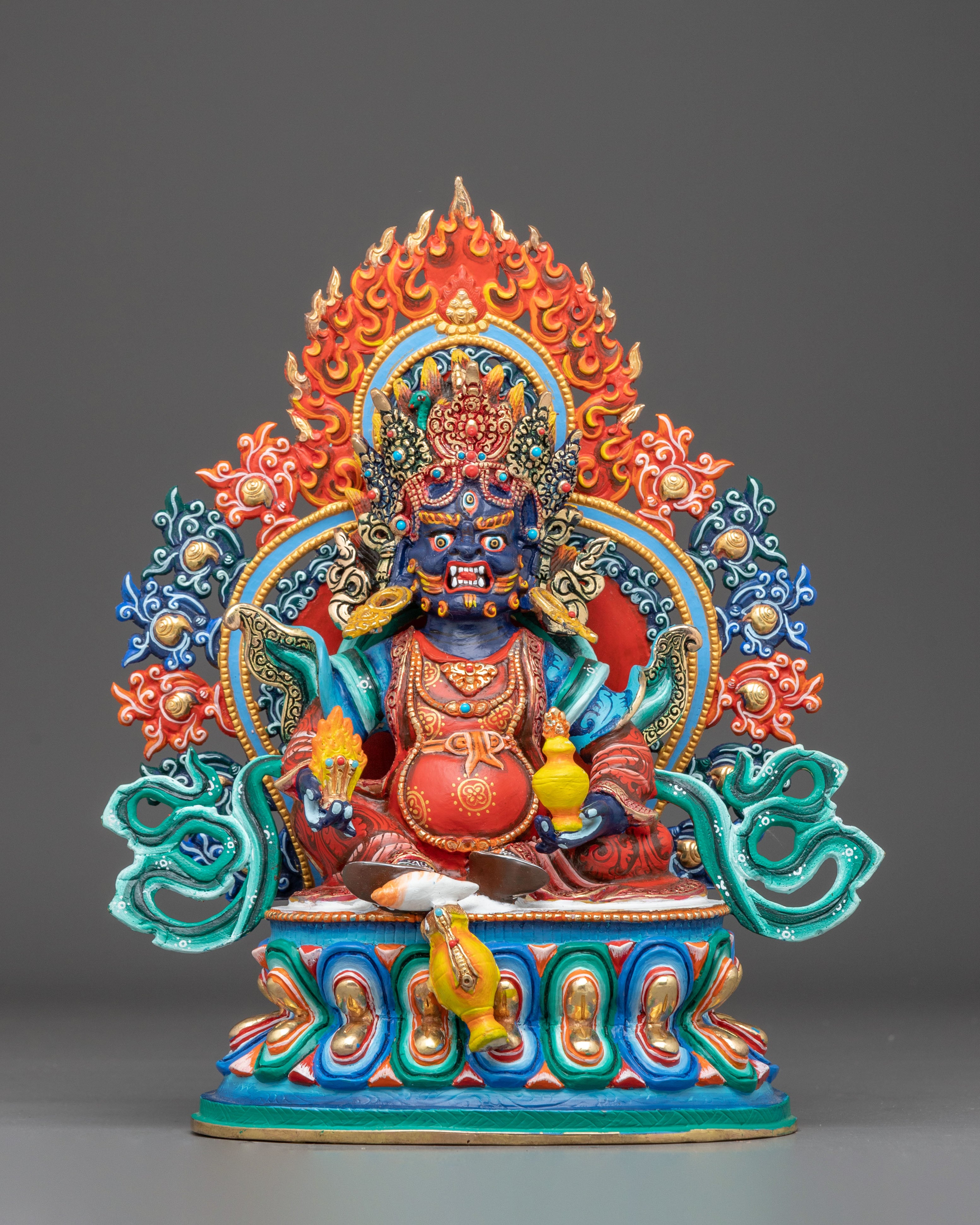 Shanglon Dorje Dudul Statue – Gold Colored Copper | Tibetan Buddhist Sculpture