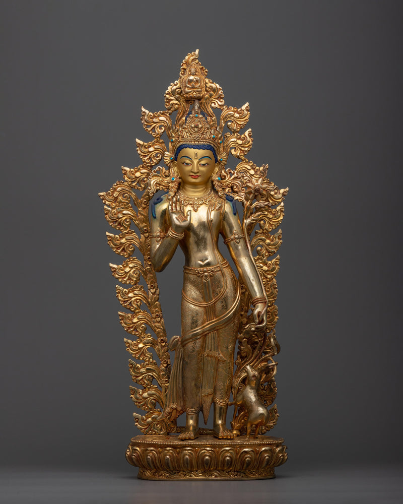 Standing Chenrezig Gold Statue