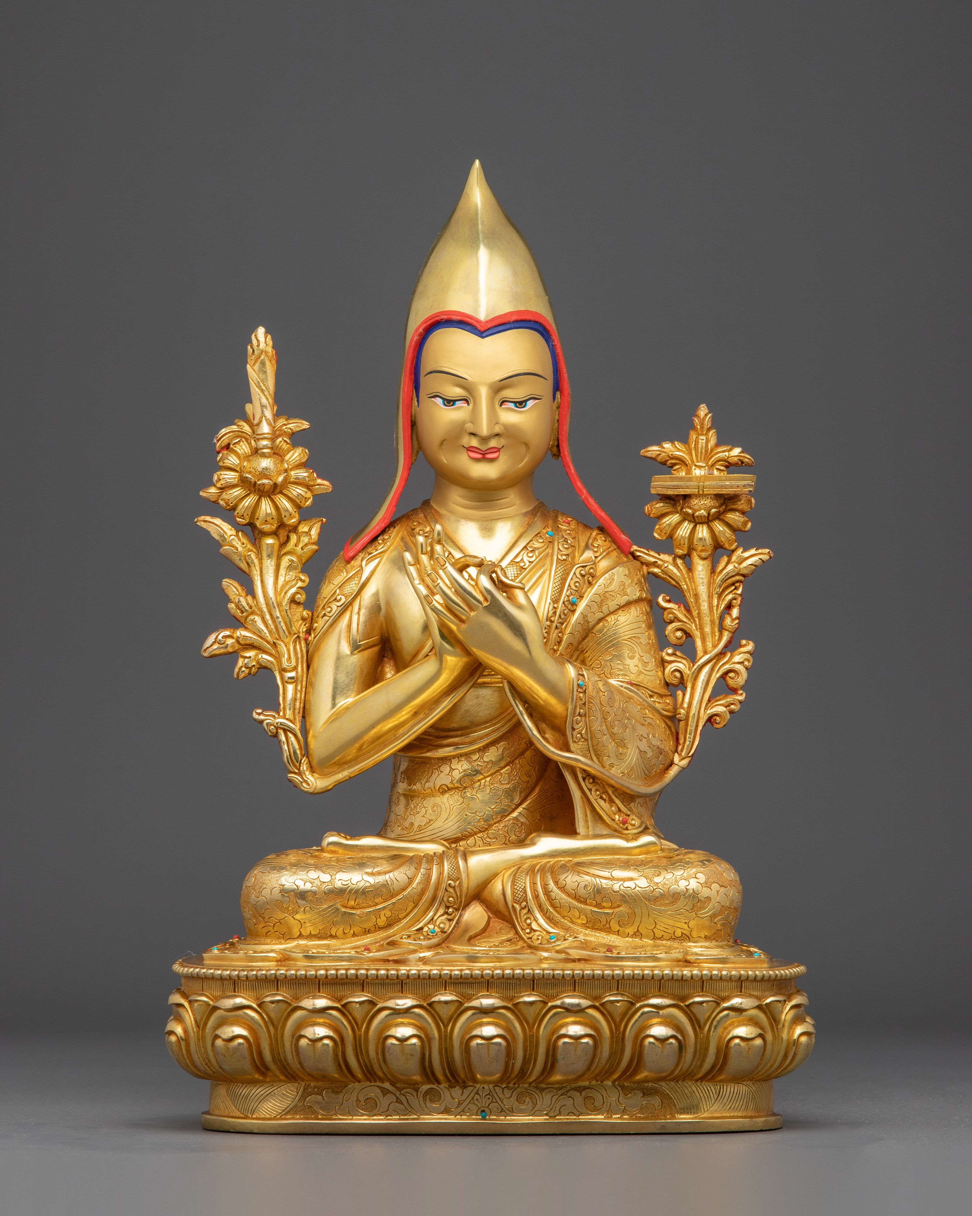 Golden Tsongkhapa Set | Himalayan Handcrafted Icon